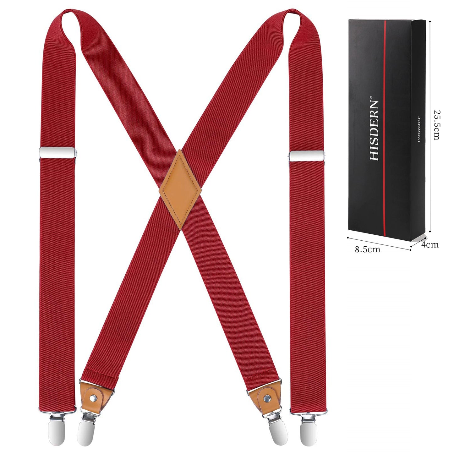 HISDERN Suspenders for Men Suspenders Adjustable Elastic Suspender Braces Clips X-Back