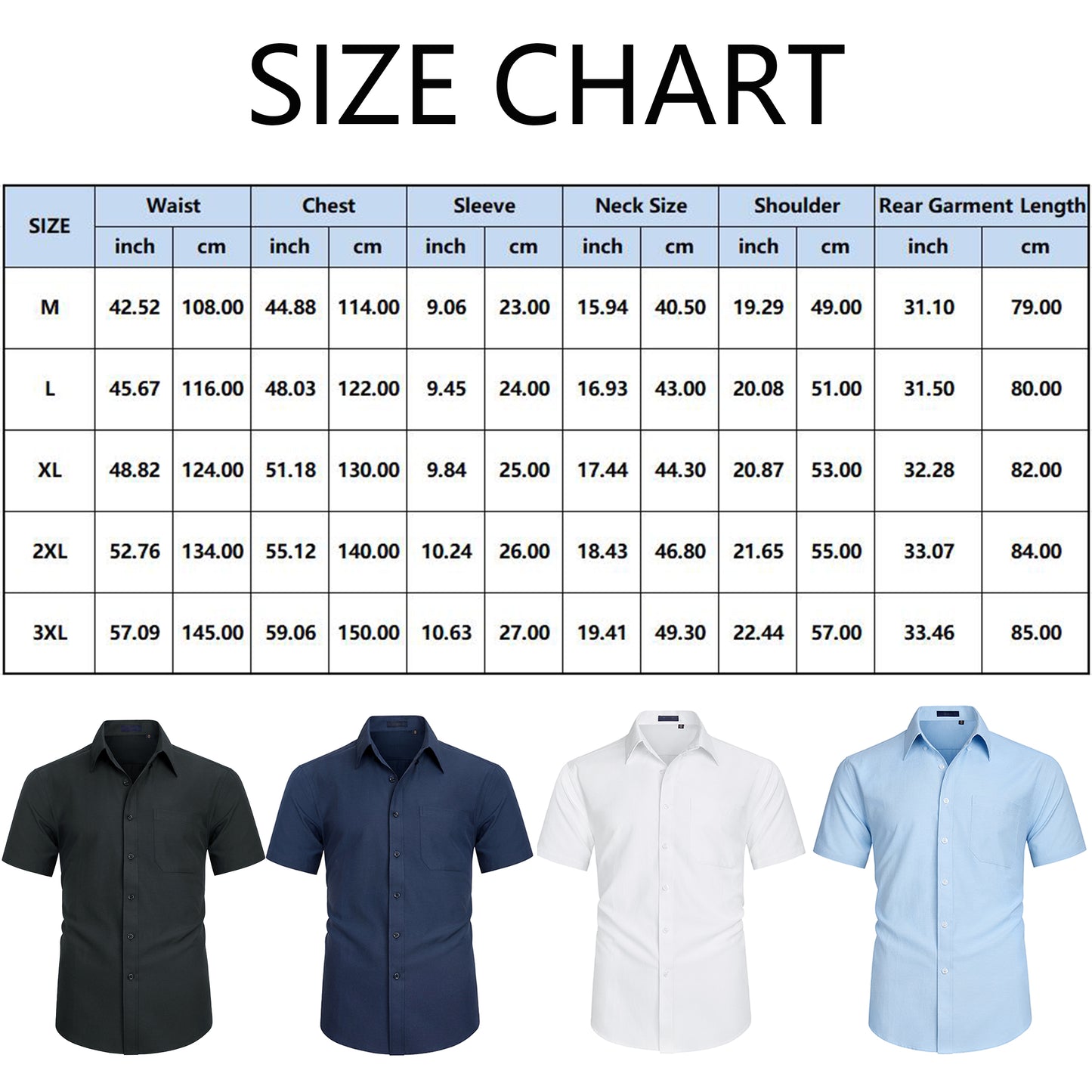 Short Sleeve Mens Dress Shirts Casual Solid Shirts for Men Regular Oxford Tops with Pocket