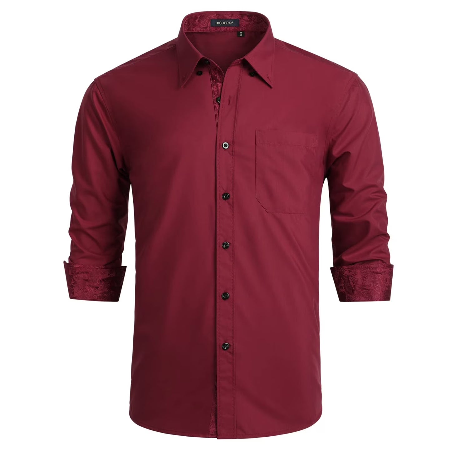 Men Formal Dress Shirts Long Sleeve Shirt Casual Button Down Shirt Wedding Shirt Blue Paisley