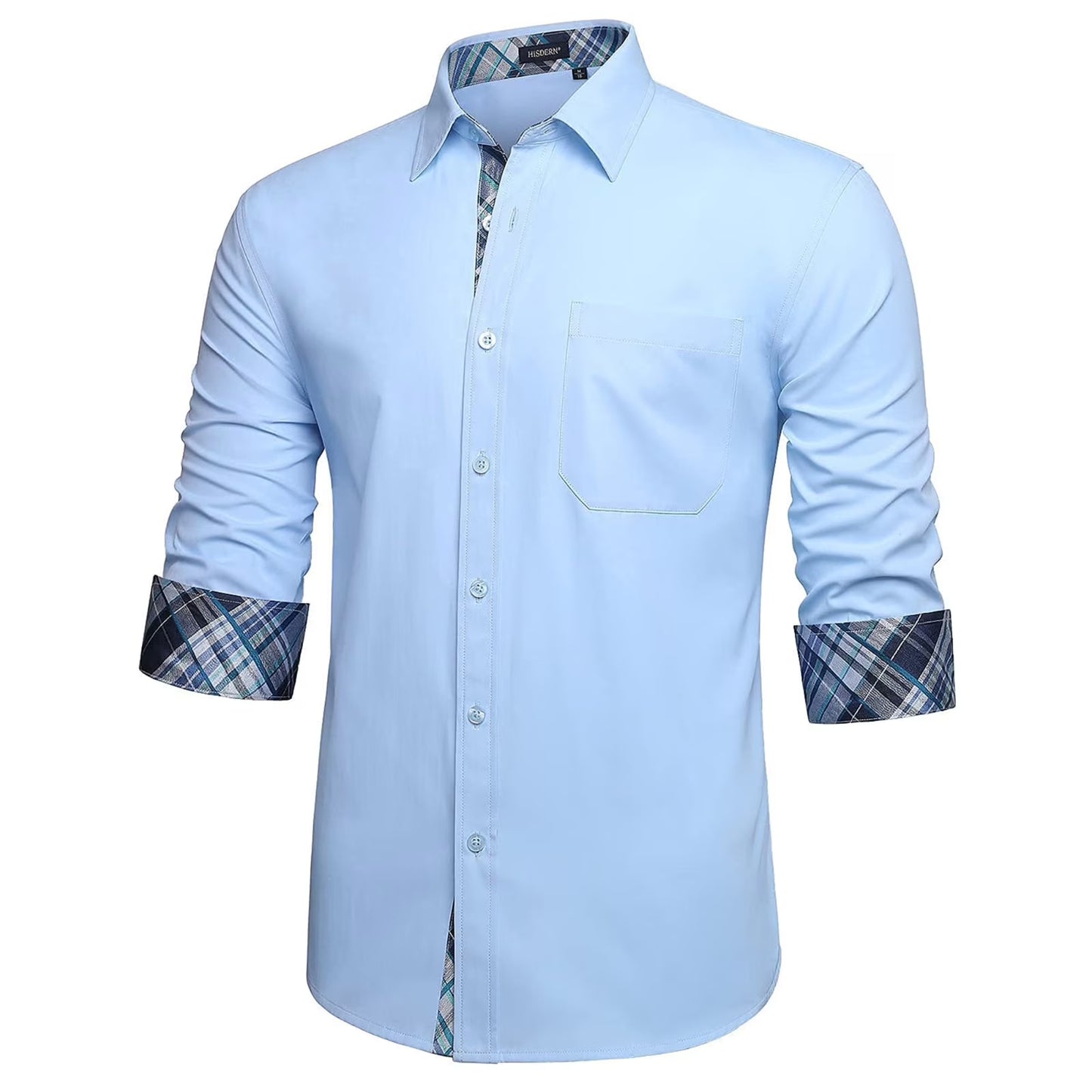 Men Formal Dress Shirts Long Sleeve Shirt Casual Button Down Shirt Wedding Shirt Blue Paisley