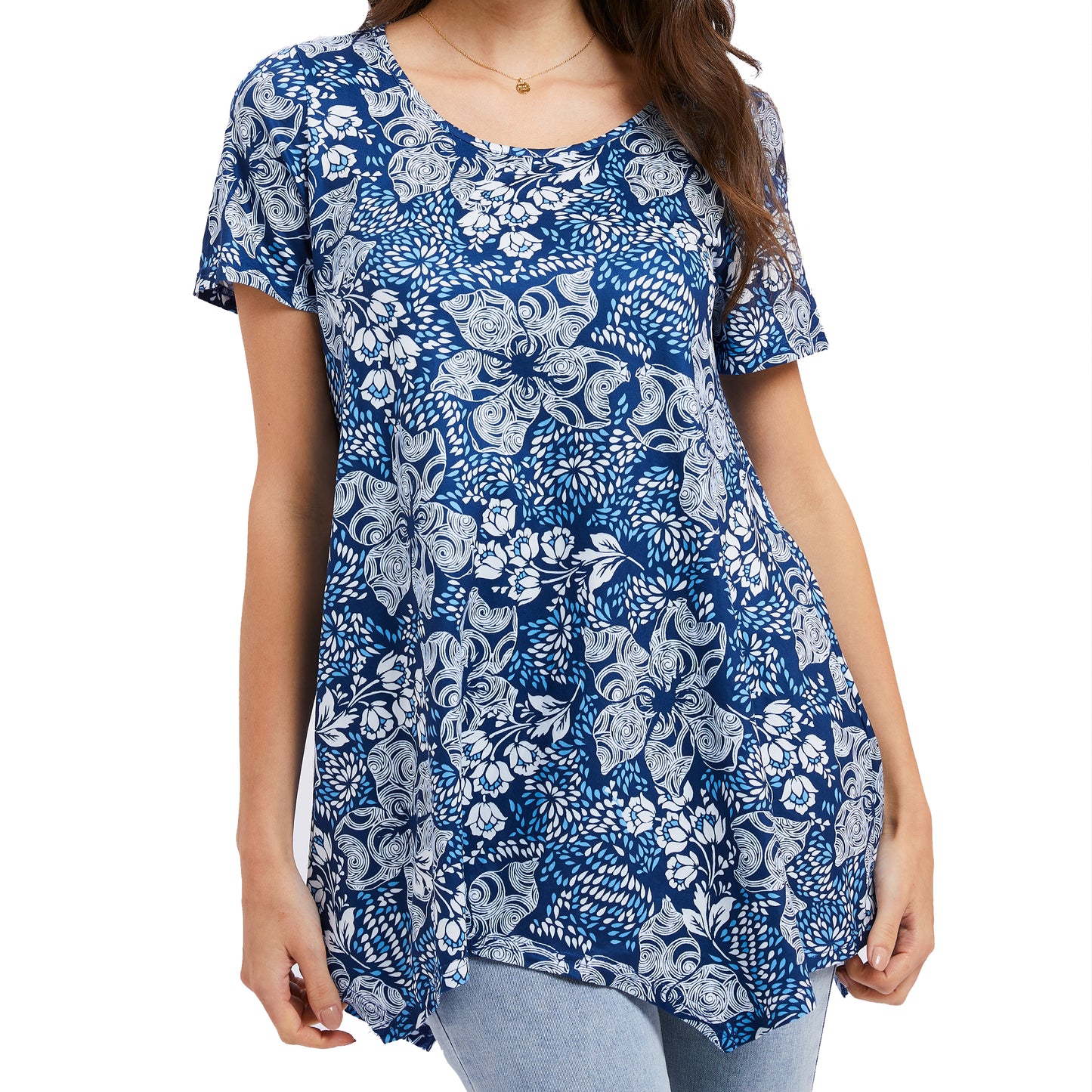 Sprinmer Plus Size Black Tunic Legging Top for Women Short Sleeve Crewneck Blouse Loose Summer Shirt
