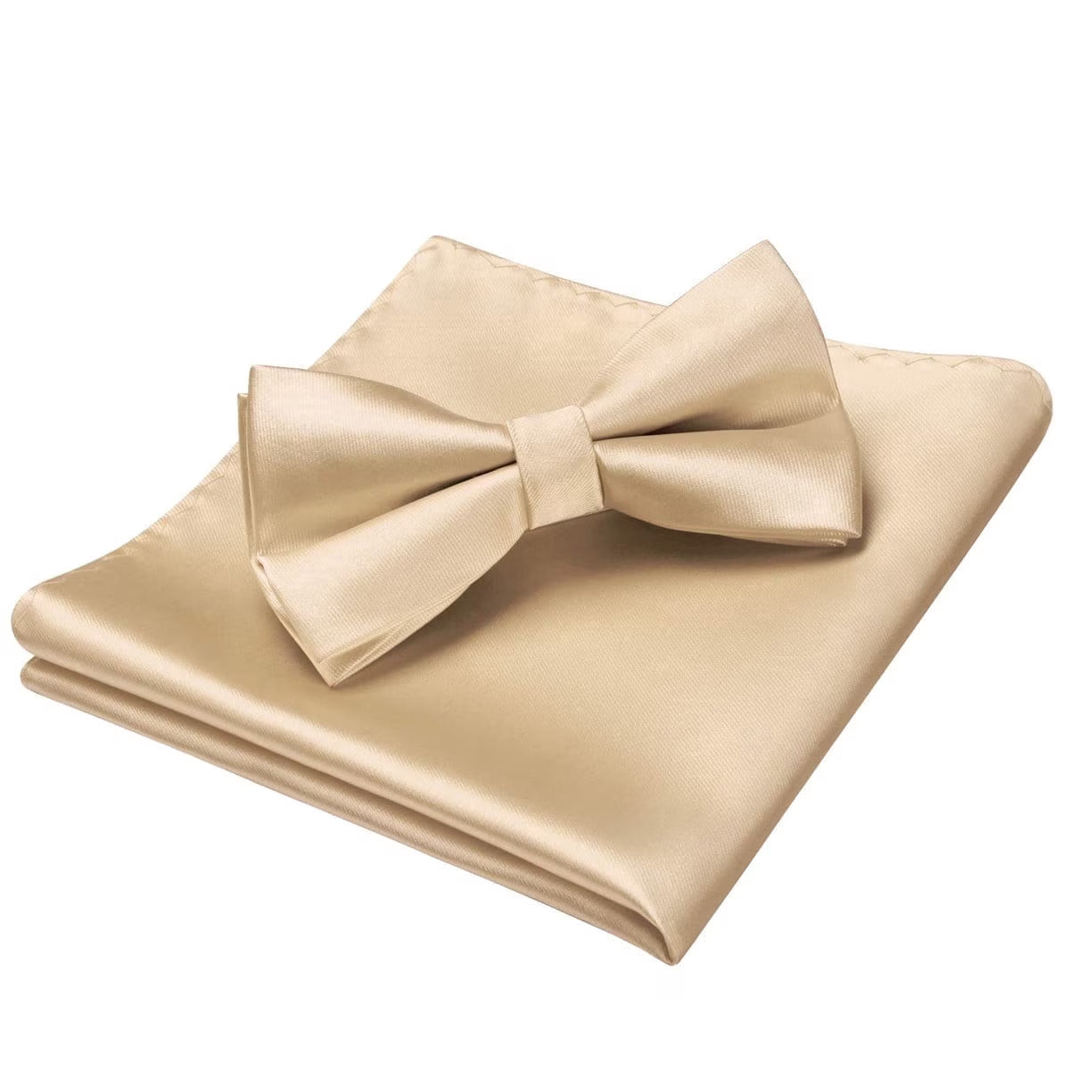 Bow Ties Solid Color Pre-tied Bowtie Pocket Square Set Formal Wedding Party