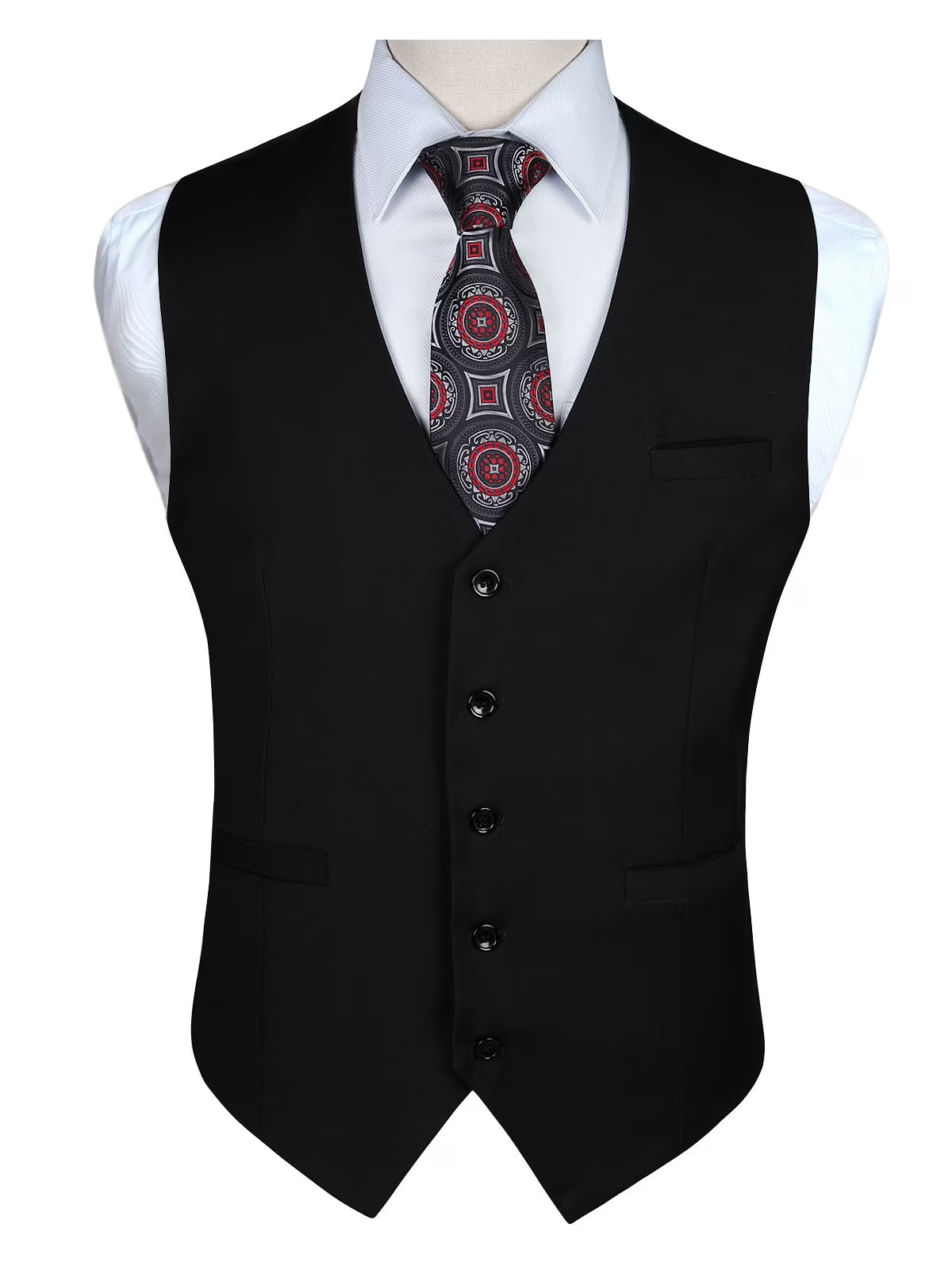 HISDERN Men's Plaid Suit Vest Sky Blue Business Formal Dress Vests Wedding Waistcoat for Tuxedo
