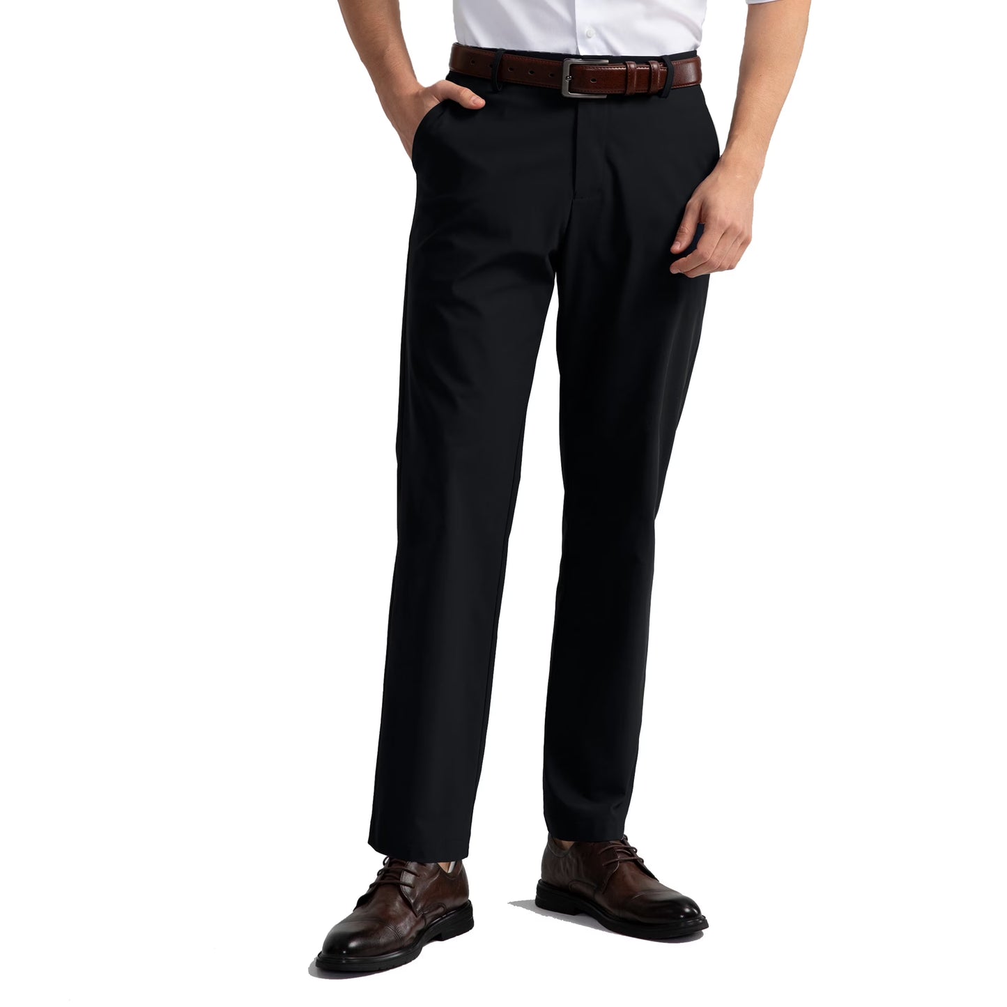 Mens Black Golf Pants Stretch Work Dress Pants 30"/32" Quick Dry Slacks Comfy Flex Trouserss