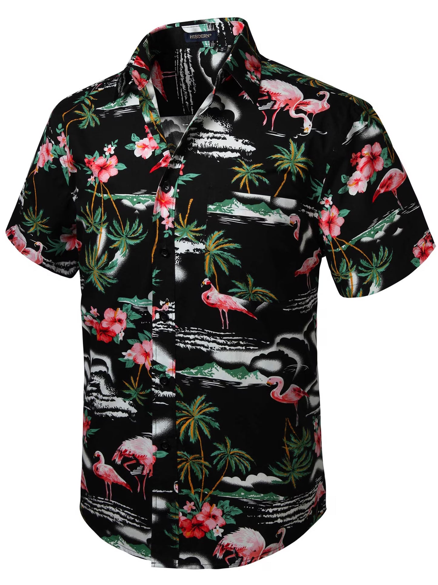 Hawaiian Floral Shirt Mens, Short Sleeve Hawaiian Shirts Casual Button Down Beach Shirt