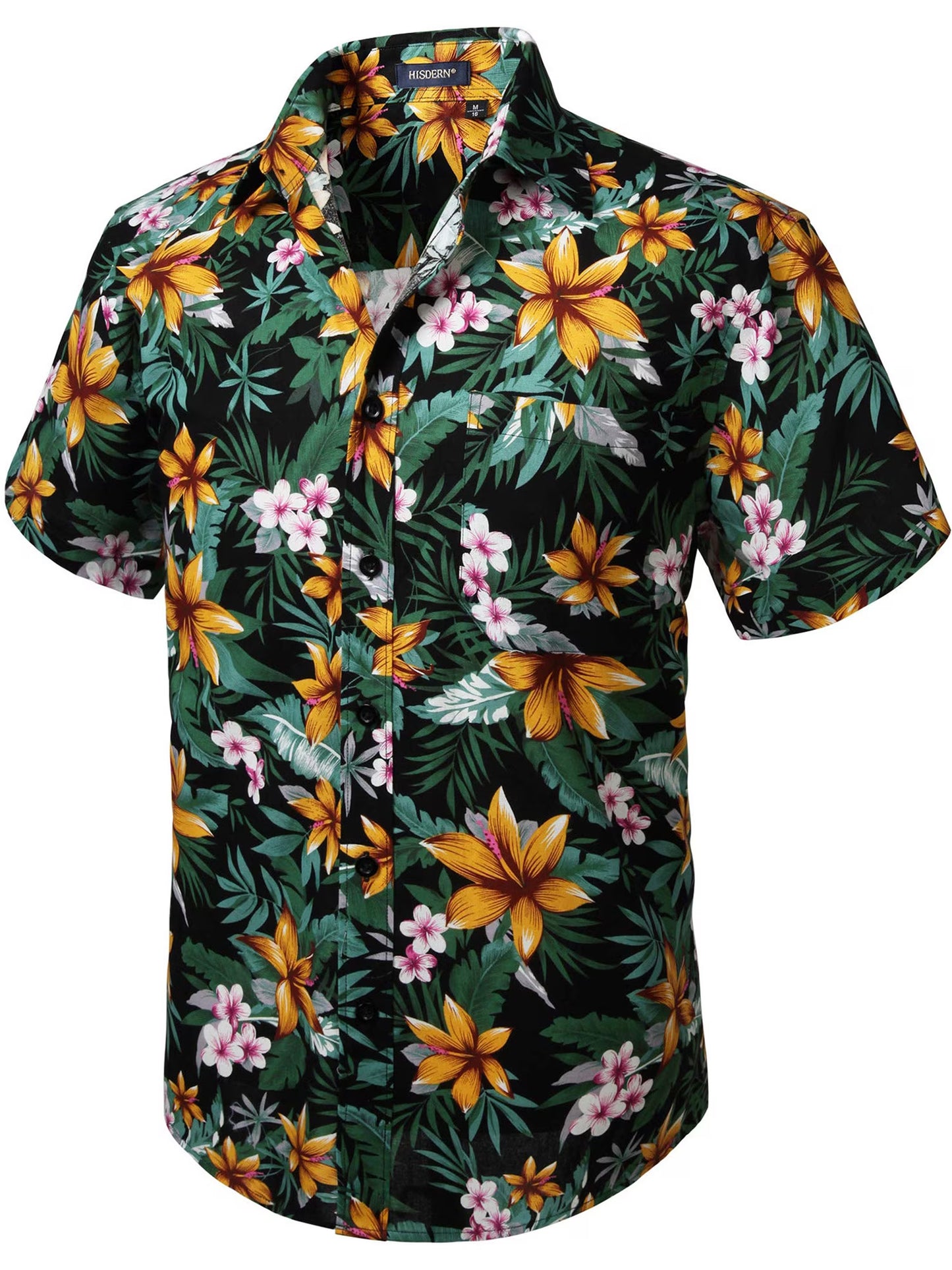 Hawaiian Floral Shirt Mens, Short Sleeve Hawaiian Shirts Casual Button Down Beach Shirt