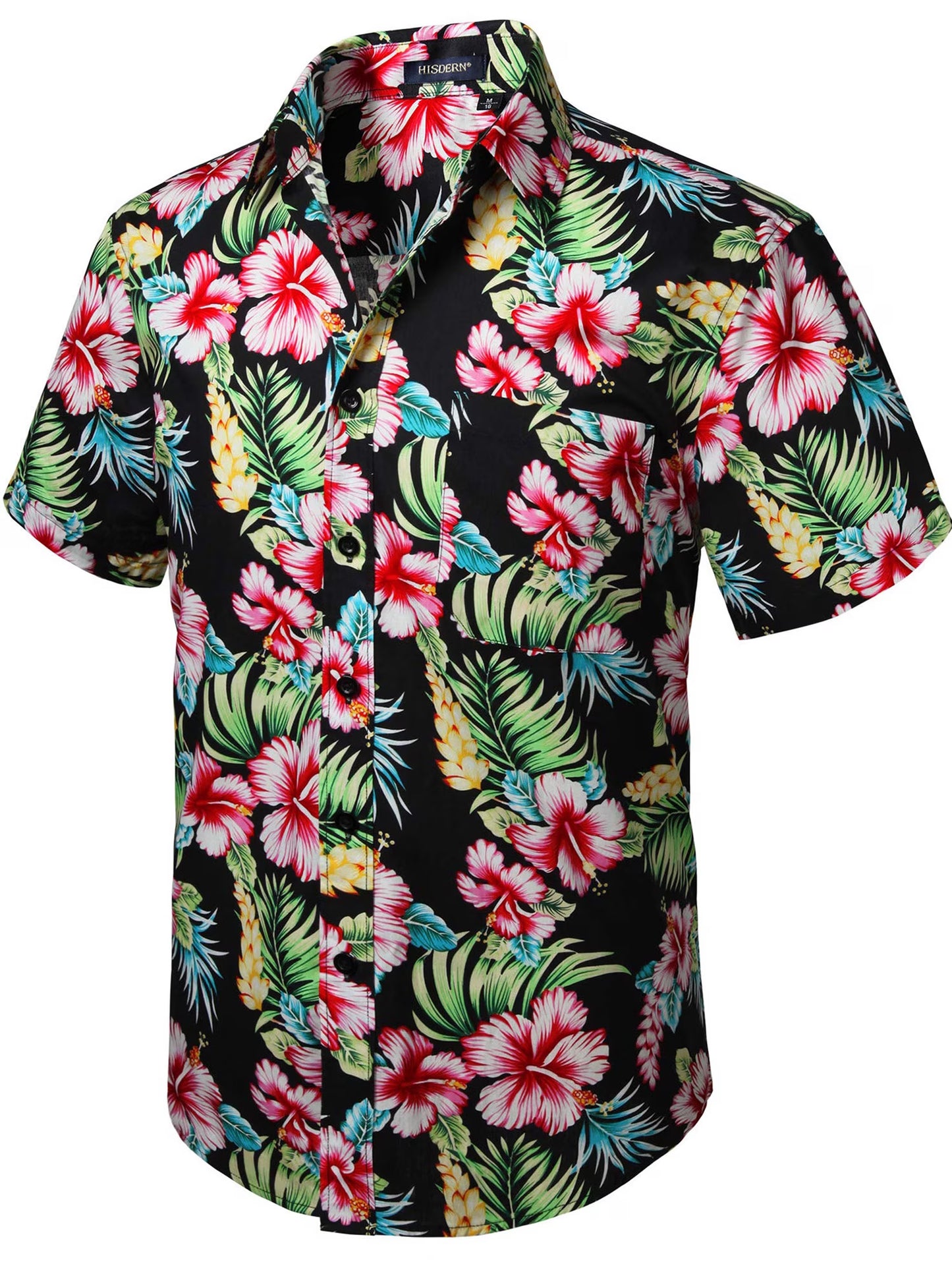 Hawaiian Floral Shirt Mens, Short Sleeve Hawaiian Shirts Casual Button Down Beach Shirt