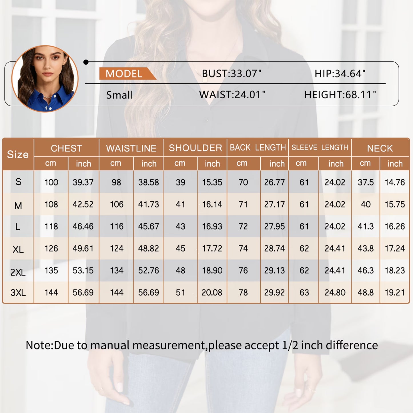 Sprinmer Long Sleeve Cotton Button Up Shirts for Women Wrinkle Free Formal Dressy Shirt Classical White Shirt