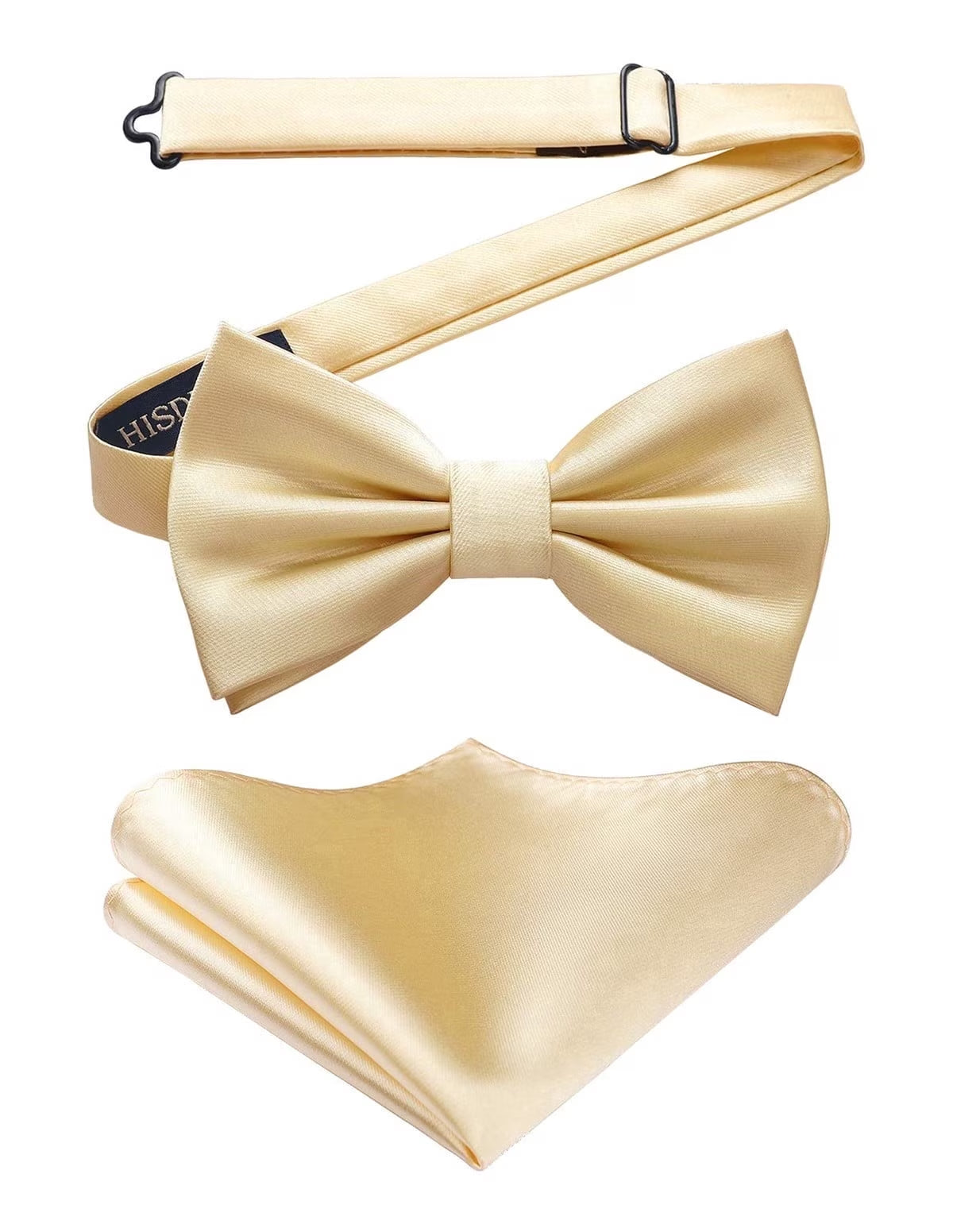 Bow Ties Solid Color Pre-tied Bowtie Pocket Square Set Formal Wedding Party