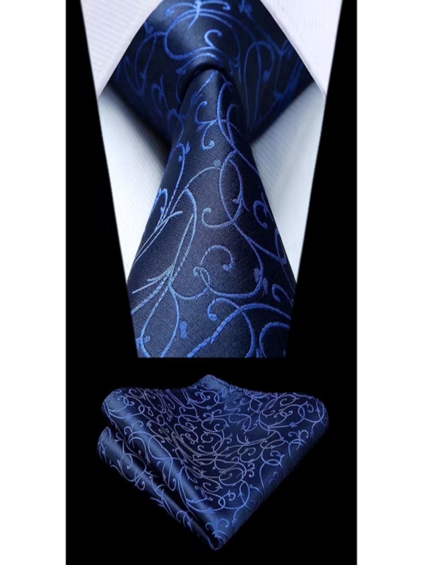 HISDERN Paisley Ties for Men Neckties and Pocket Squares Set for Formal Party Wedding