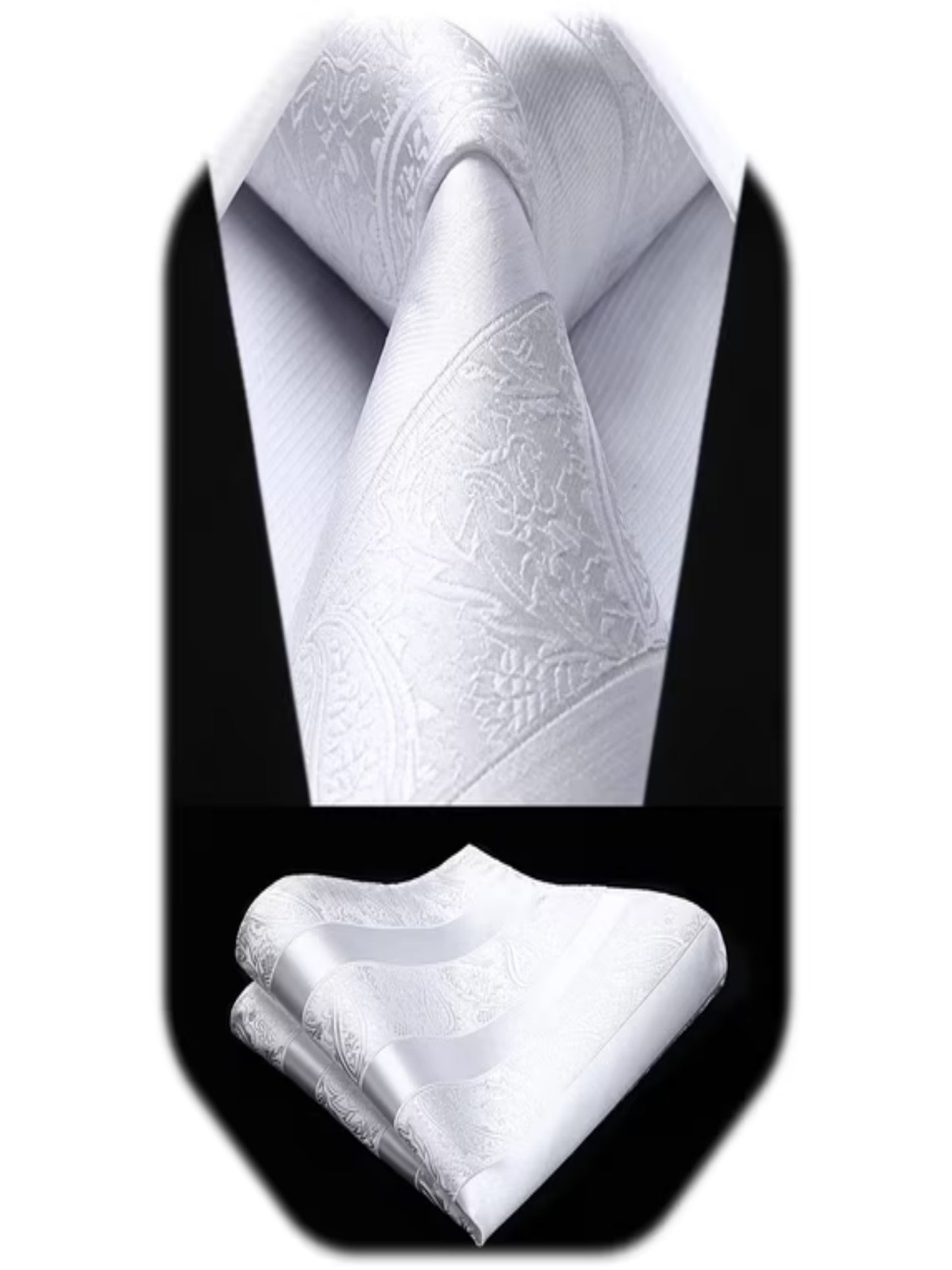 HISDERN Paisley Ties for Men Neckties and Pocket Squares Set for Formal Party Wedding