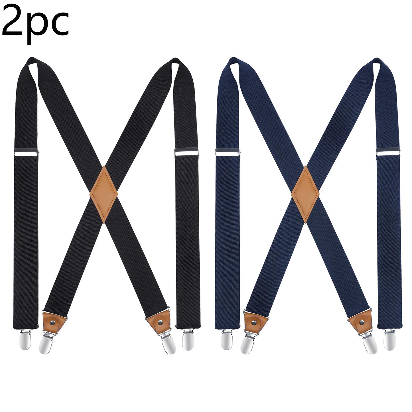 HISDERN Suspenders for Men Suspenders Adjustable Elastic Suspender Braces Clips X-Back