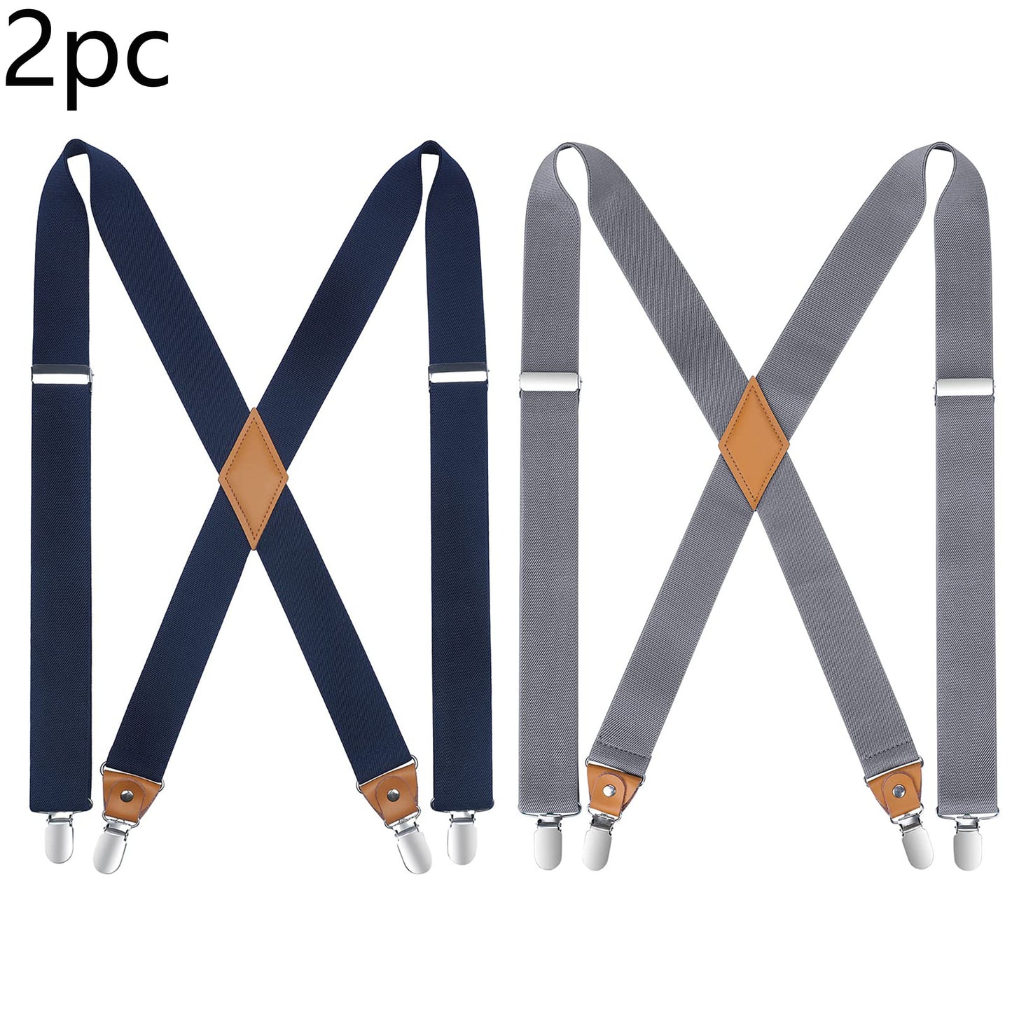 HISDERN Suspenders for Men Suspenders Adjustable Elastic Suspender Braces Clips X-Back