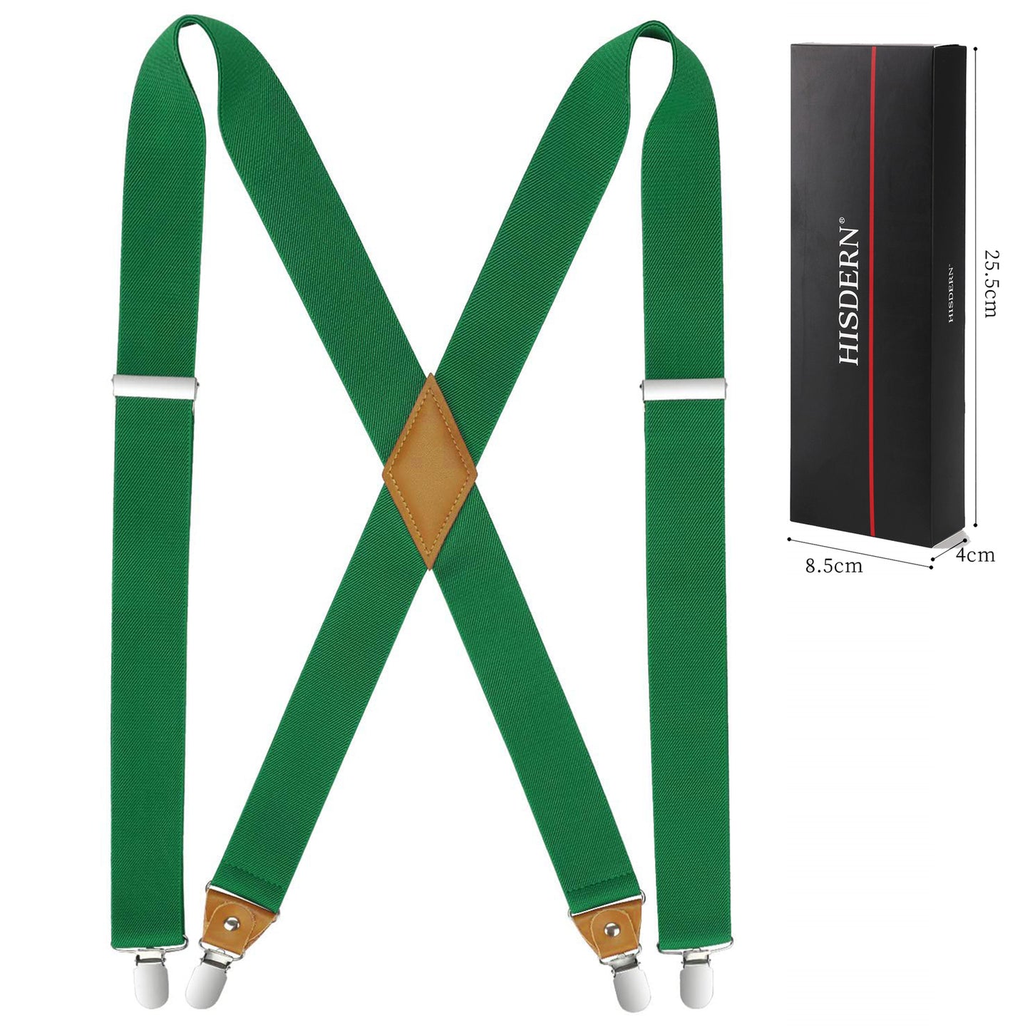 HISDERN Suspenders for Men Suspenders Adjustable Elastic Suspender Braces Clips X-Back