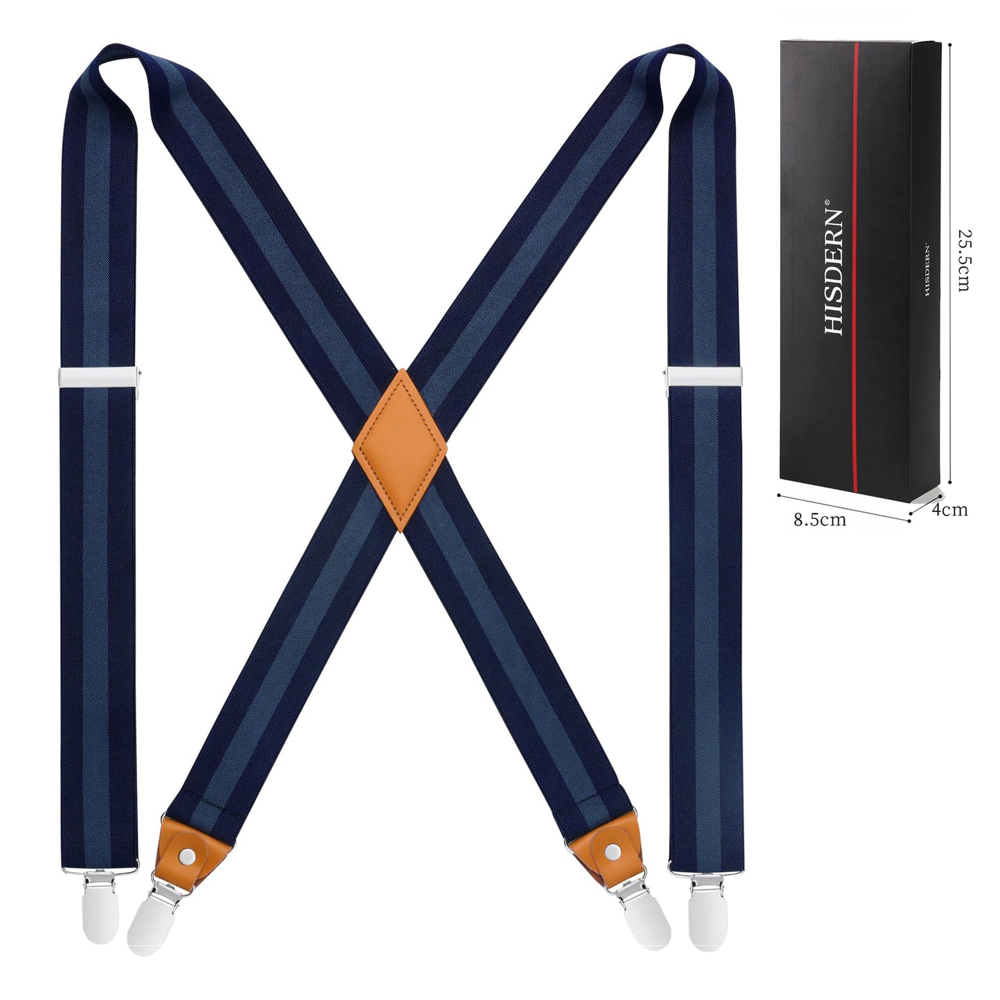 HISDERN Suspenders for Men Suspenders Adjustable Elastic Suspender Braces Clips X-Back