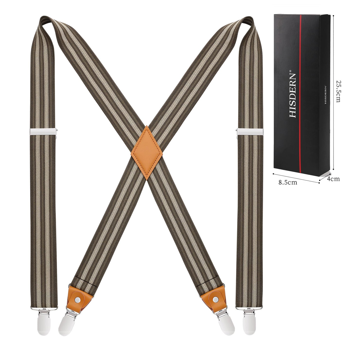 HISDERN Suspenders for Men Suspenders Adjustable Elastic Suspender Braces Clips X-Back
