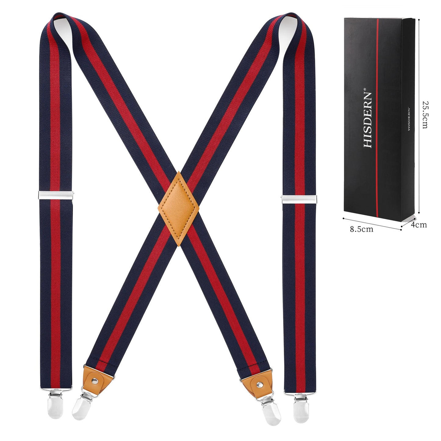 HISDERN Suspenders for Men Suspenders Adjustable Elastic Suspender Braces Clips X-Back