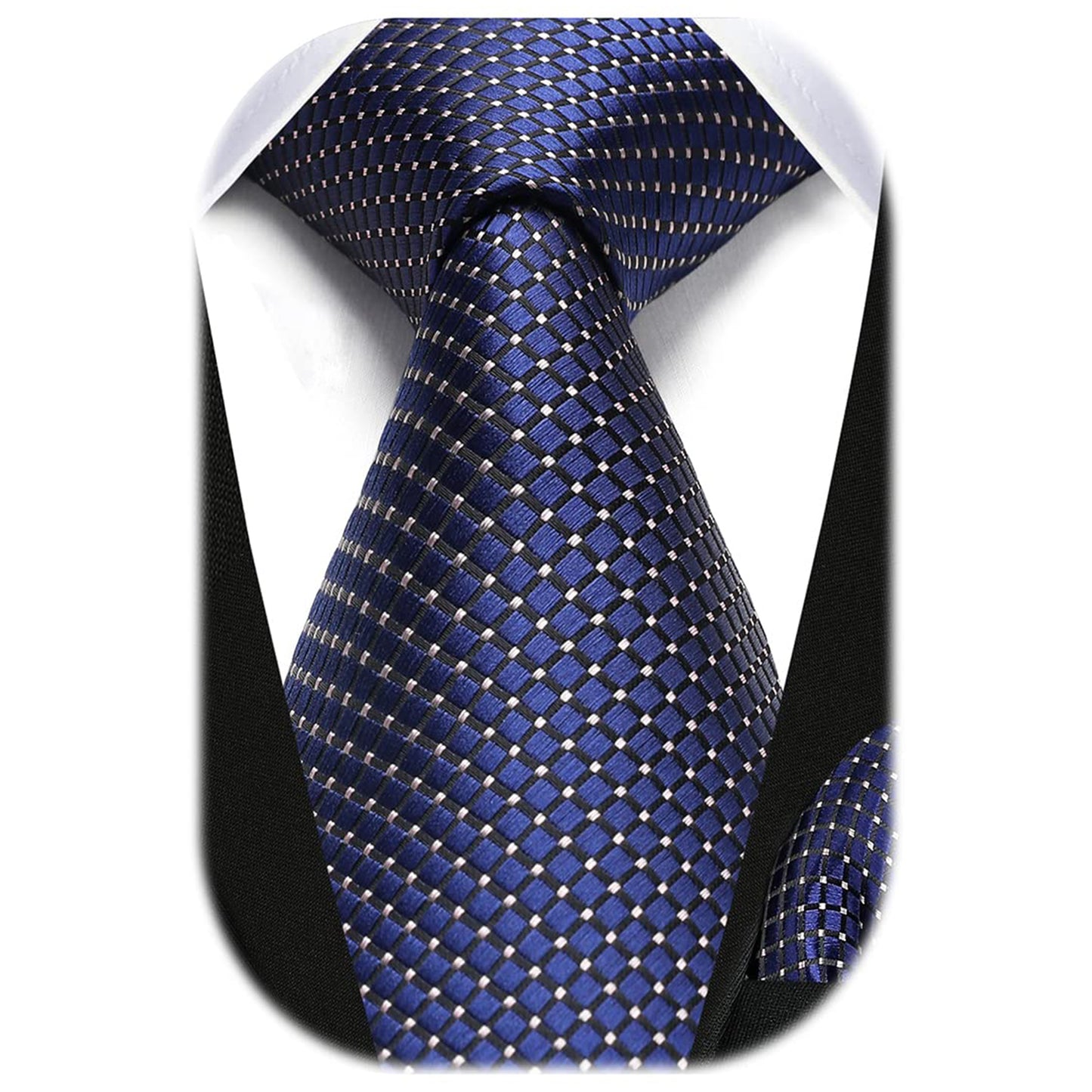 HISDERN Paisley Ties for Men Classic Extra Long Floral Tie and Pocket Square Formal Silk Necktie Set