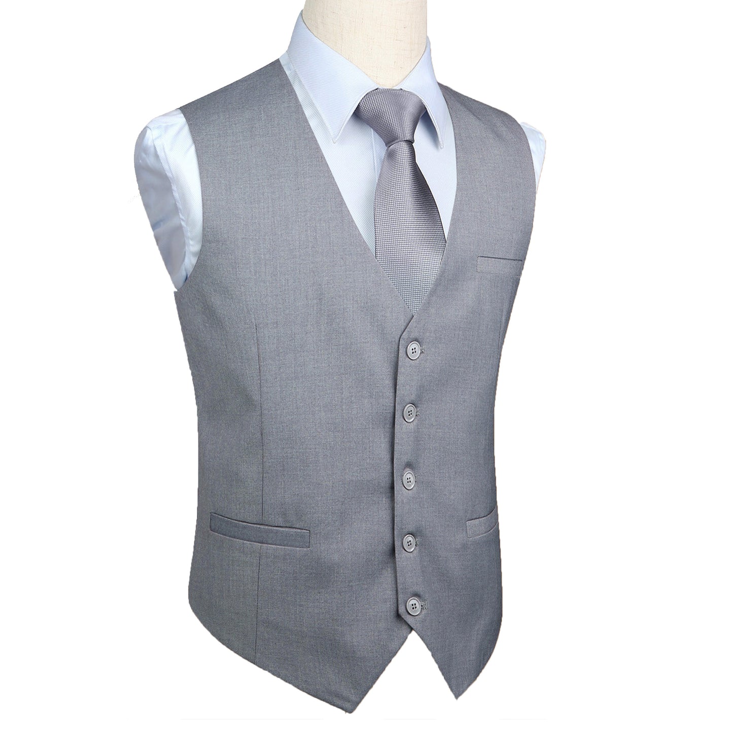Men Suit Vest Dress Vests Business Formal Wedding Waistcoat with 3 Pockets for Suit Tuxedo