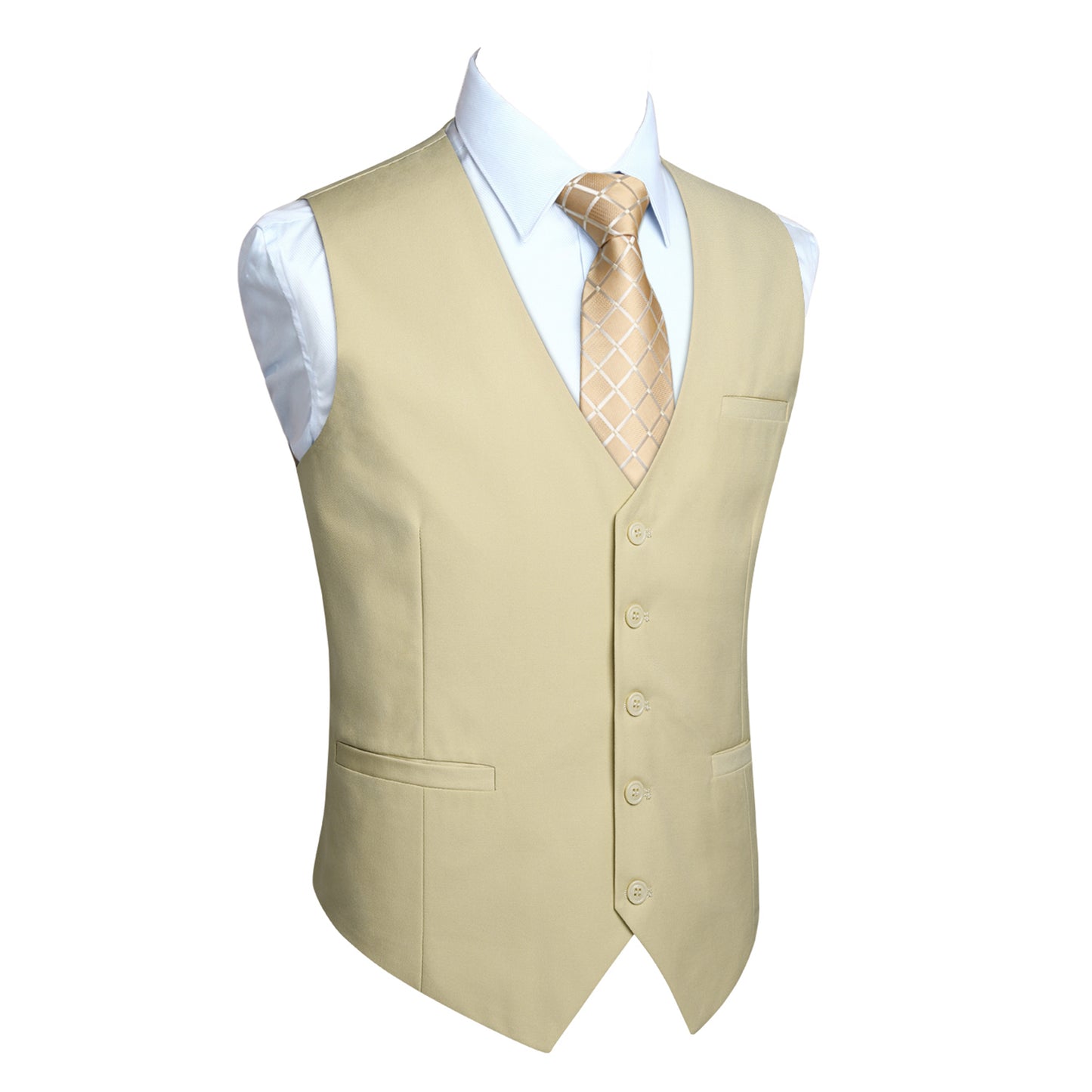 Men Suit Vest Dress Vests Business Formal Wedding Waistcoat with 3 Pockets for Suit Tuxedo