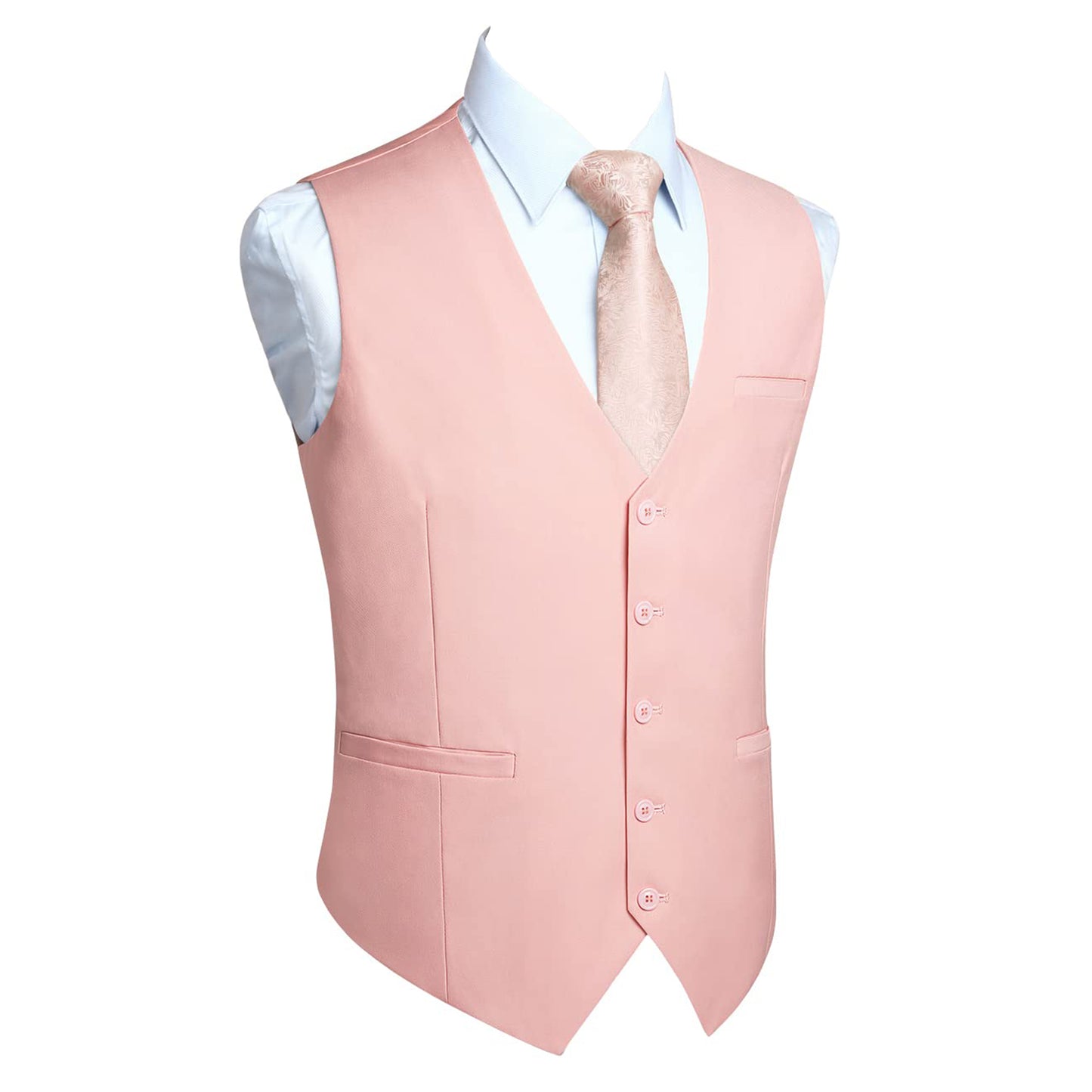 Men Suit Vest Dress Vests Business Formal Wedding Waistcoat with 3 Pockets for Suit Tuxedo