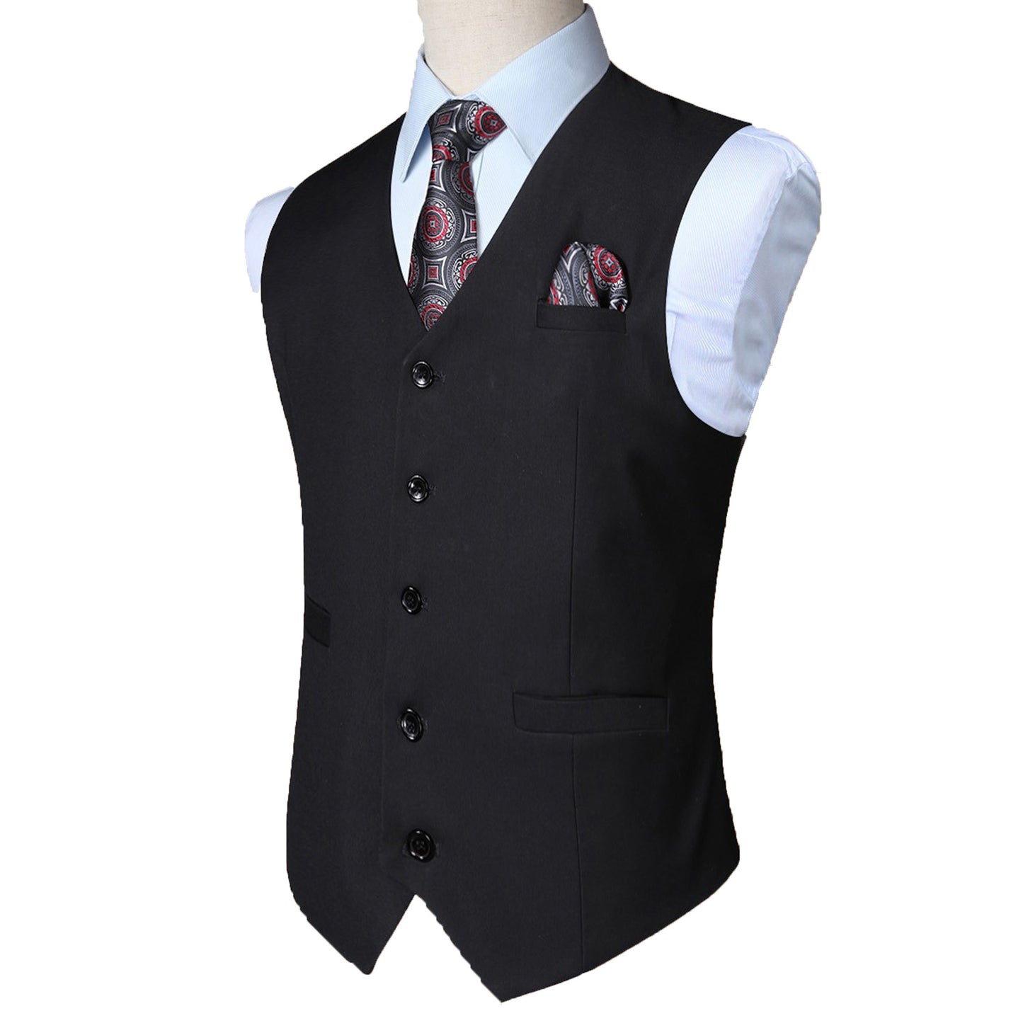 Men Suit Vest Dress Vests Business Formal Wedding Waistcoat with 3 Pockets for Suit Tuxedo