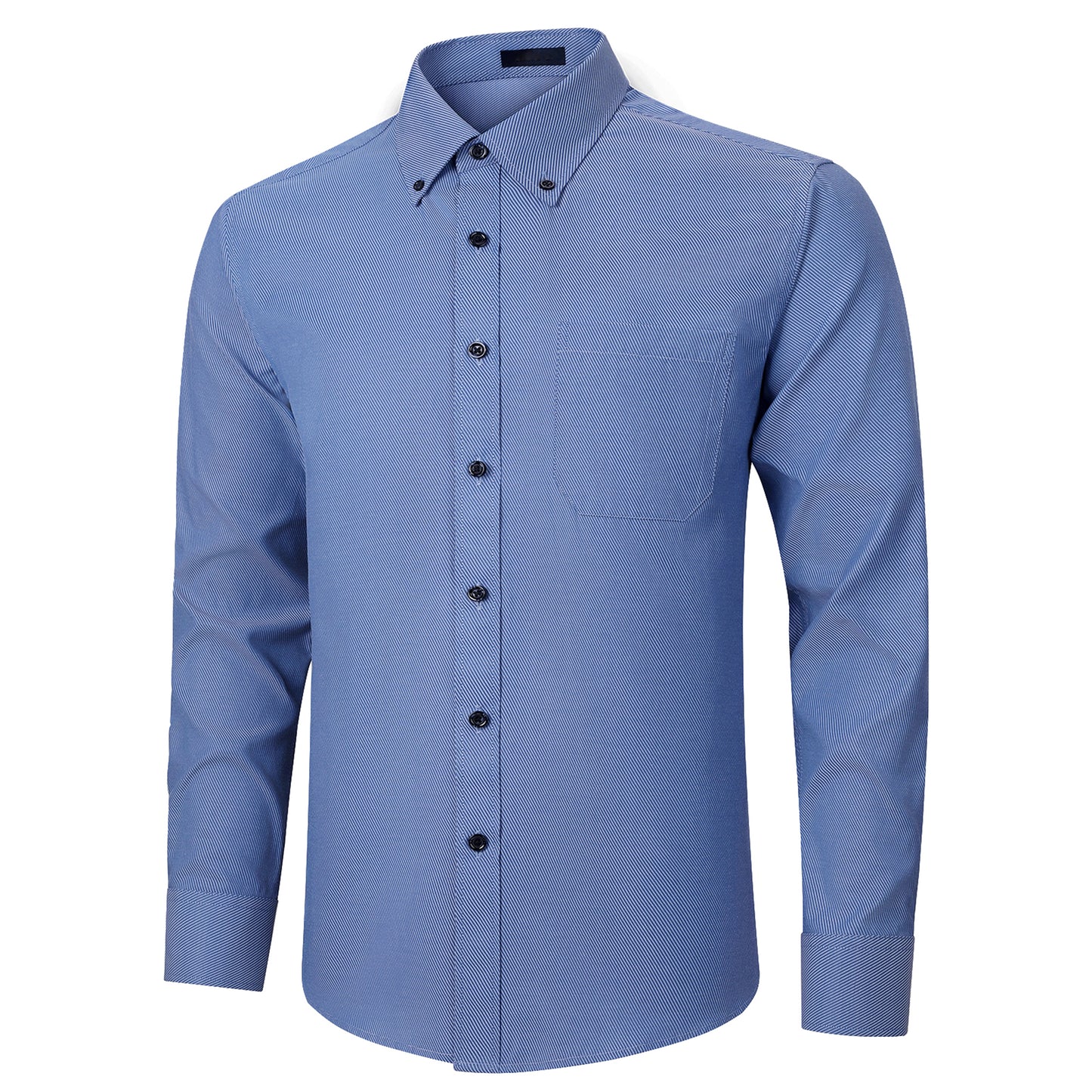 Men's Long Sleeve Plaid Dress Shirts with Pocket Casual Button Down Shirt Formal Business Tops