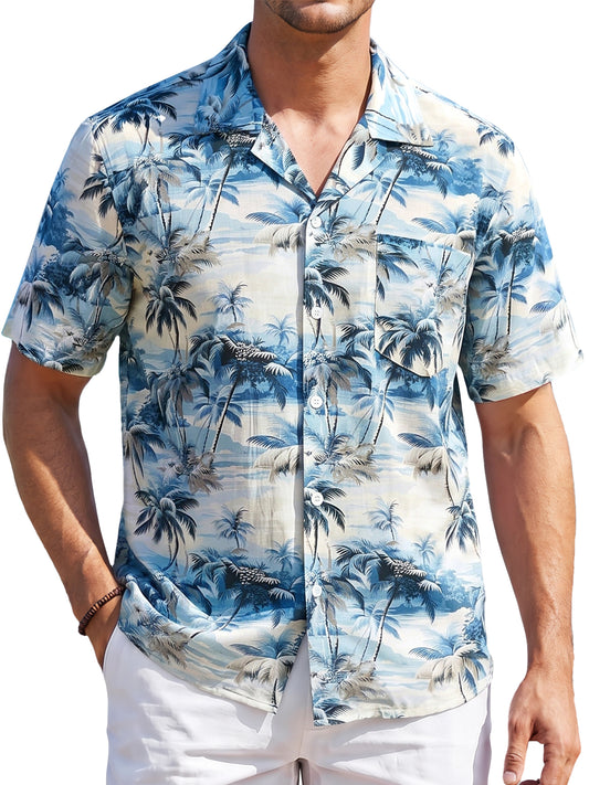 Men's Hawaiian Shirt Short Sleeve Button Down Shirts Summer Tropical Holiday Beach Vacation Shirts