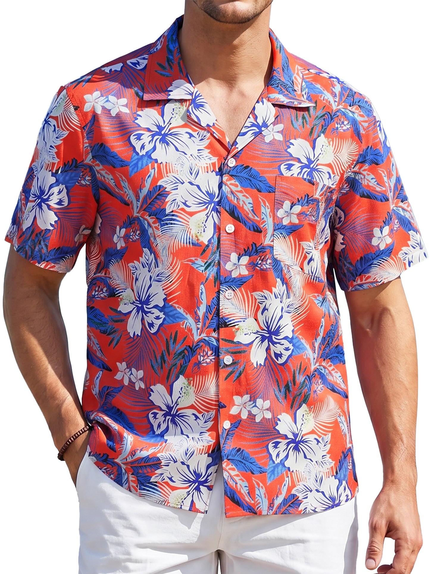 Men's Hawaiian Shirt Short Sleeve Button Down Shirts Summer Tropical Holiday Beach Vacation Shirts