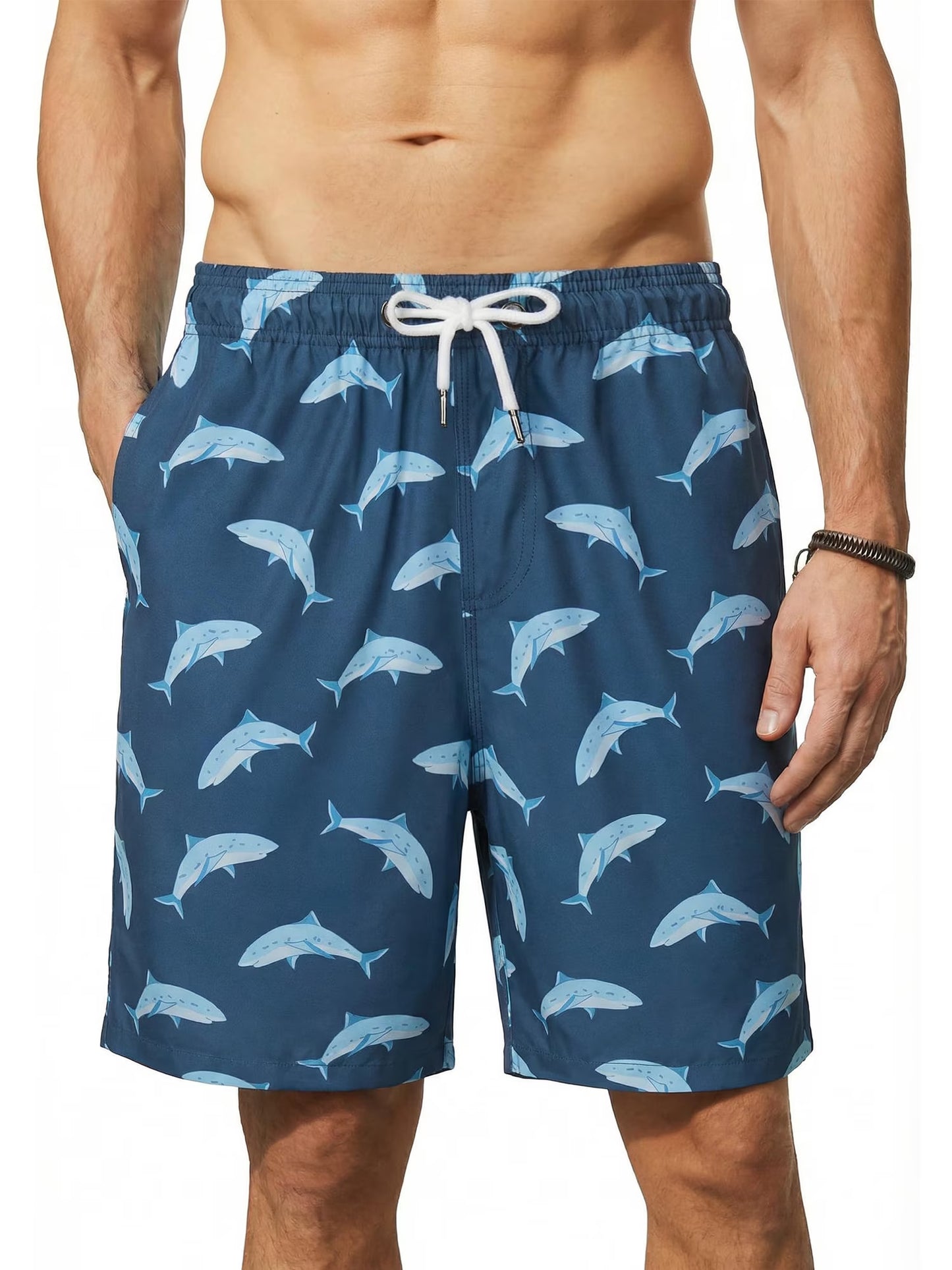 Men's Swim Trunks,Mesh Lining Quick Dry with Pockets Beach Shorts Hawaiian Bathing Suits Swim Pants