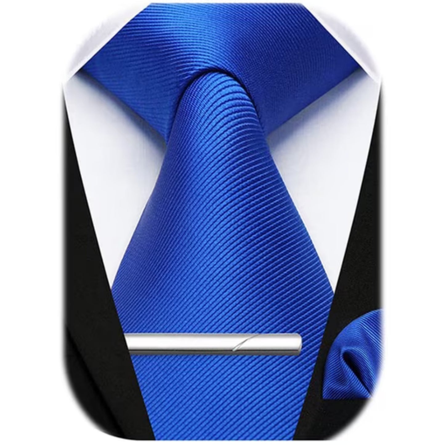 HISDERN Mens Solid Color Ties Formal Satin Necktie and Pocket Square Set Classic Tie
