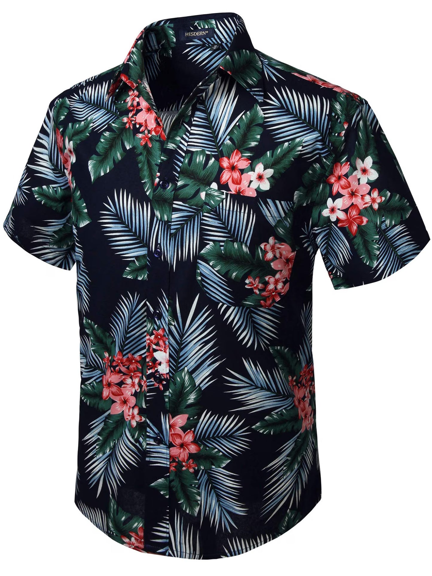 Hawaiian Floral Shirt Mens, Short Sleeve Hawaiian Shirts Casual Button Down Beach Shirt