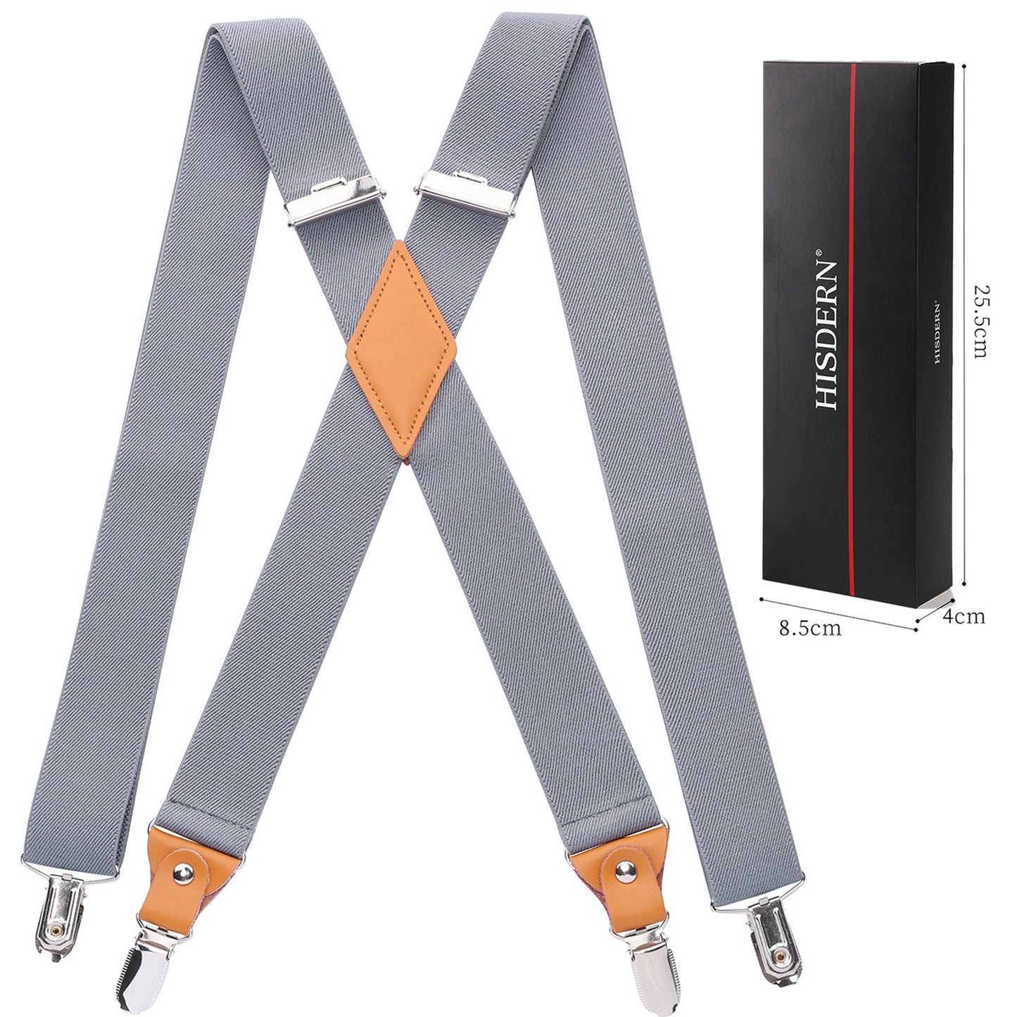 HISDERN Suspenders for Men Suspenders Adjustable Elastic Suspender Braces Clips X-Back