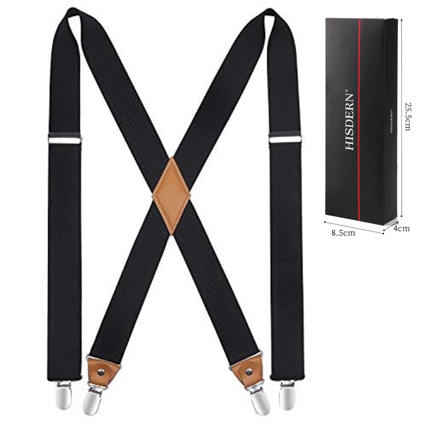 HISDERN Suspenders for Men Suspenders Adjustable Elastic Suspender Braces Clips X-Back
