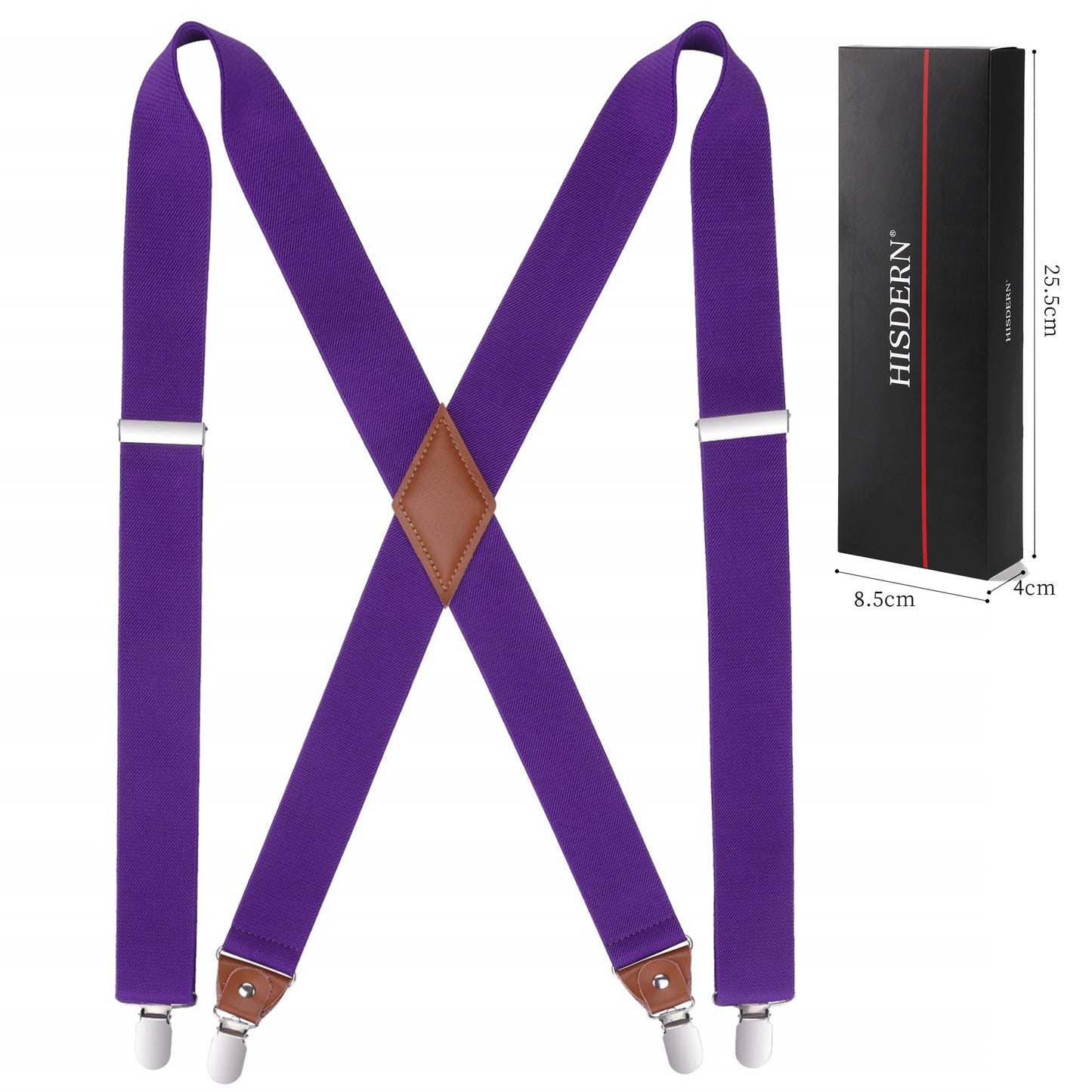 HISDERN Suspenders for Men Suspenders Adjustable Elastic Suspender Braces Clips X-Back