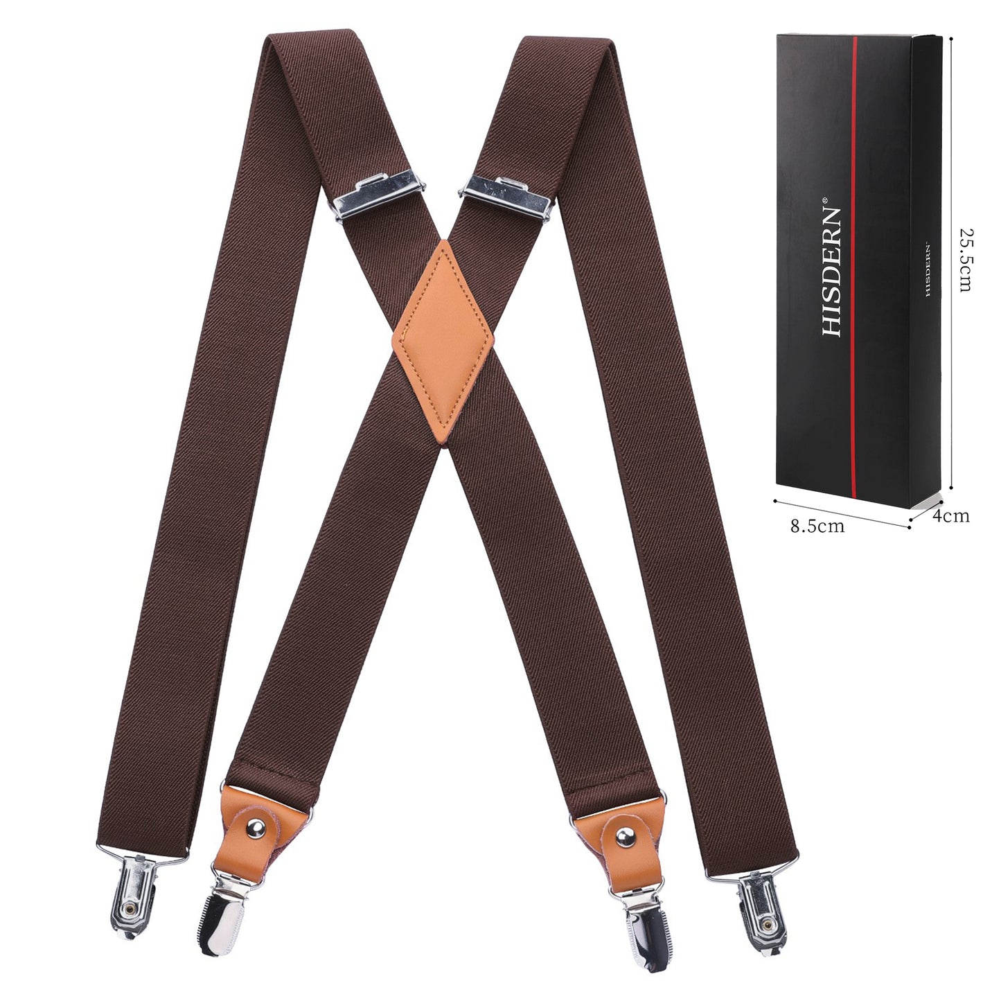 HISDERN Suspenders for Men Suspenders Adjustable Elastic Suspender Braces Clips X-Back