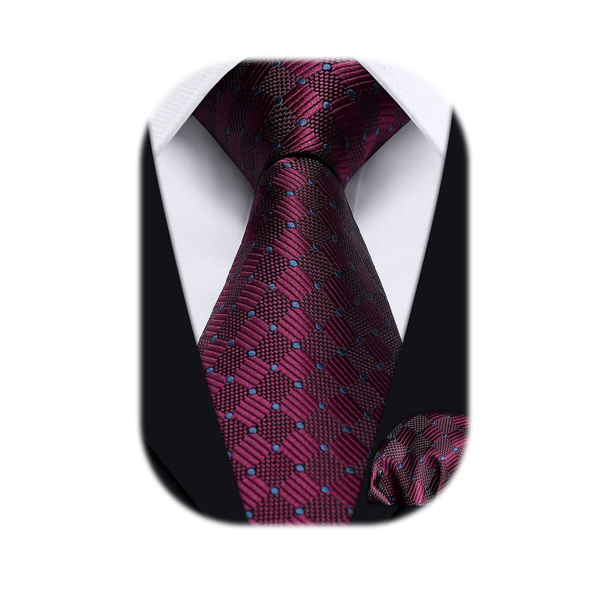 HISDERN Paisley Ties for Men Classic Extra Long Floral Tie and Pocket Square Formal Silk Necktie Set