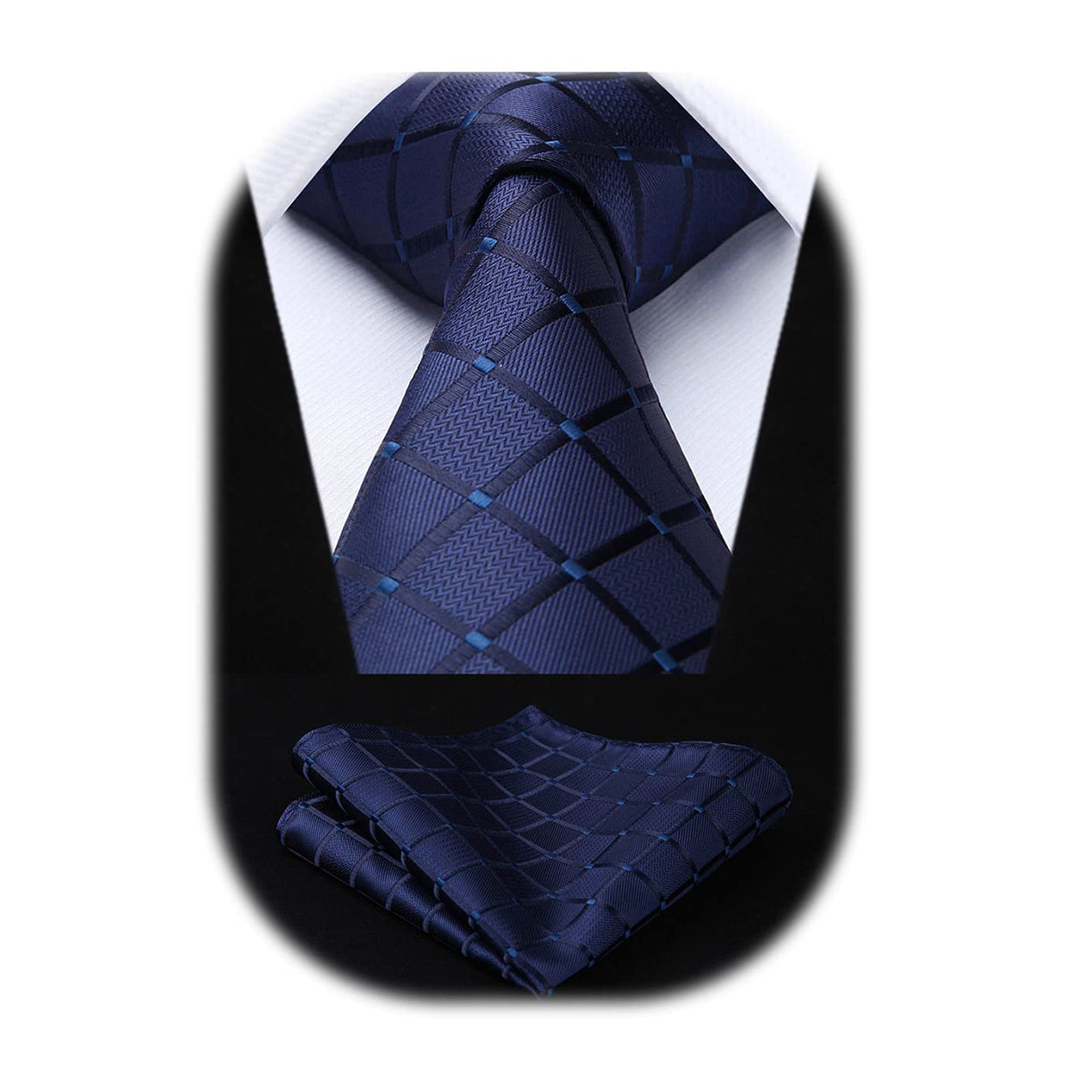 HISDERN Paisley Ties for Men Classic Extra Long Floral Tie and Pocket Square Formal Silk Necktie Set
