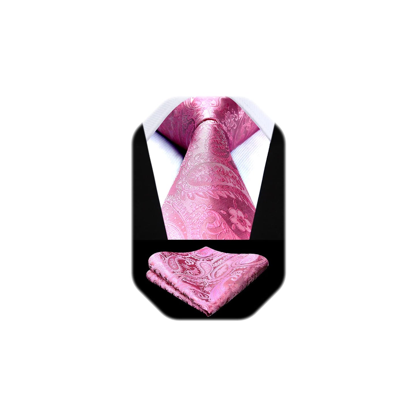 HISDERN Paisley Ties for Men Neckties and Pocket Squares Set for Formal Party Wedding