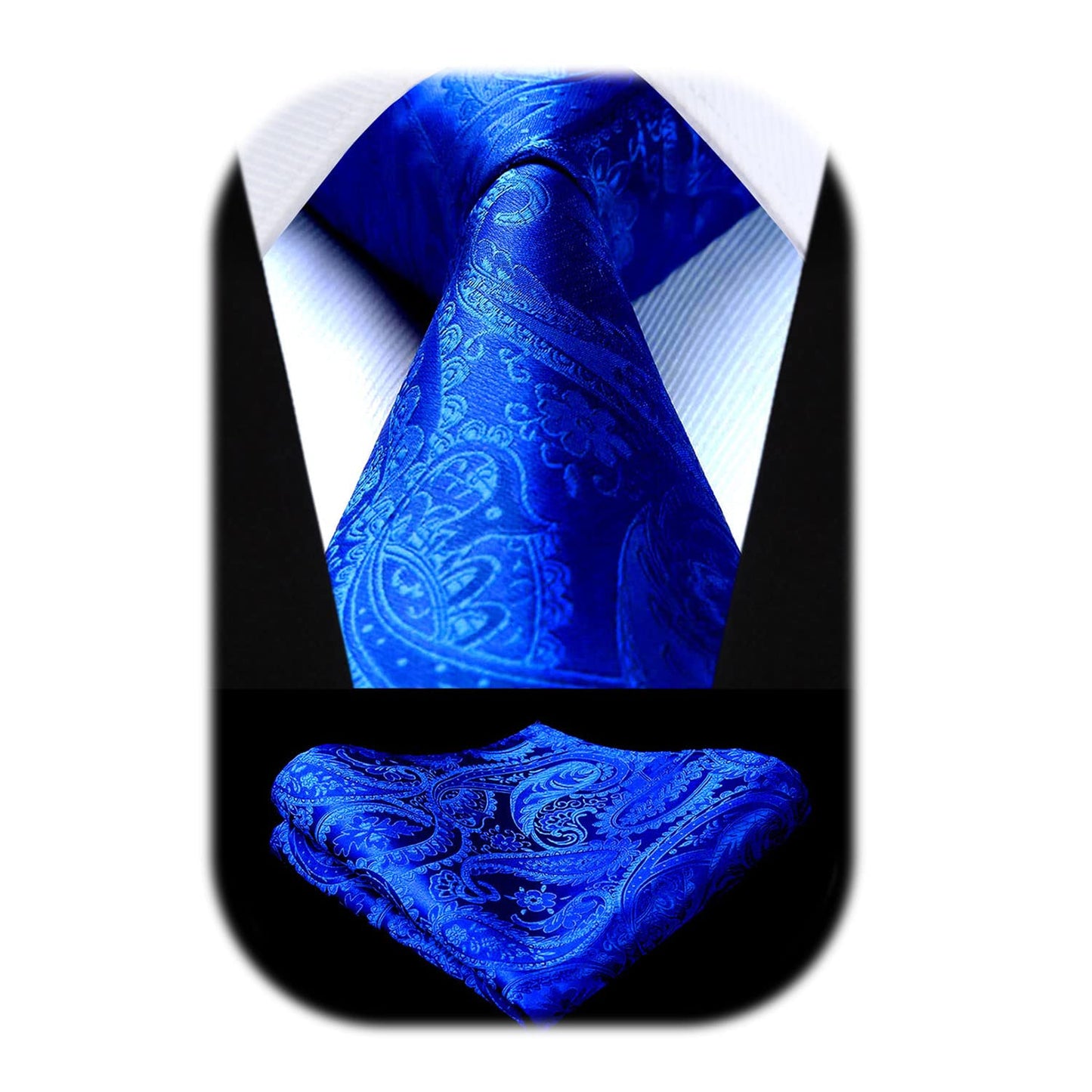 HISDERN Paisley Ties for Men Neckties and Pocket Squares Set for Formal Party Wedding