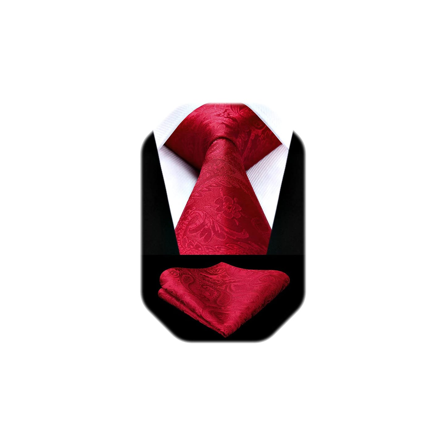 HISDERN Paisley Ties for Men Neckties and Pocket Squares Set for Formal Party Wedding