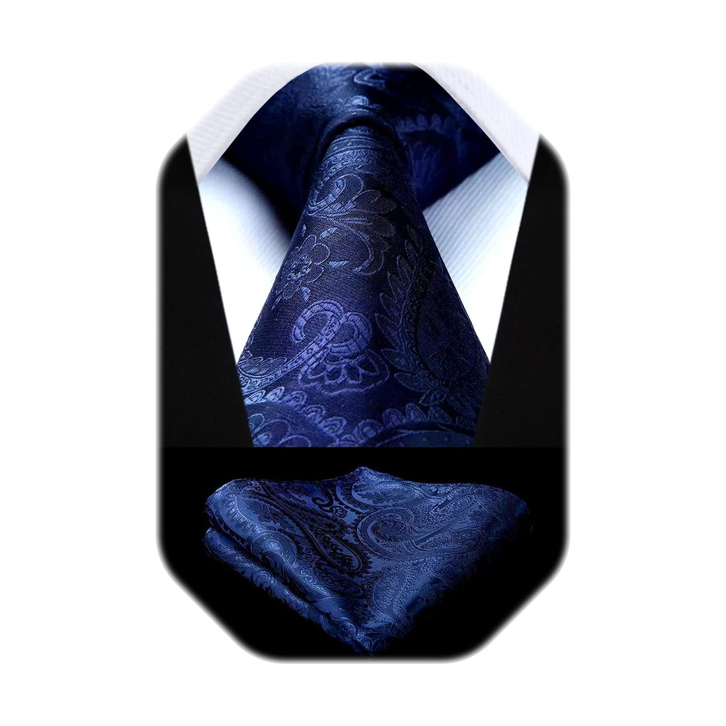 HISDERN Paisley Ties for Men Neckties and Pocket Squares Set for Formal Party Wedding