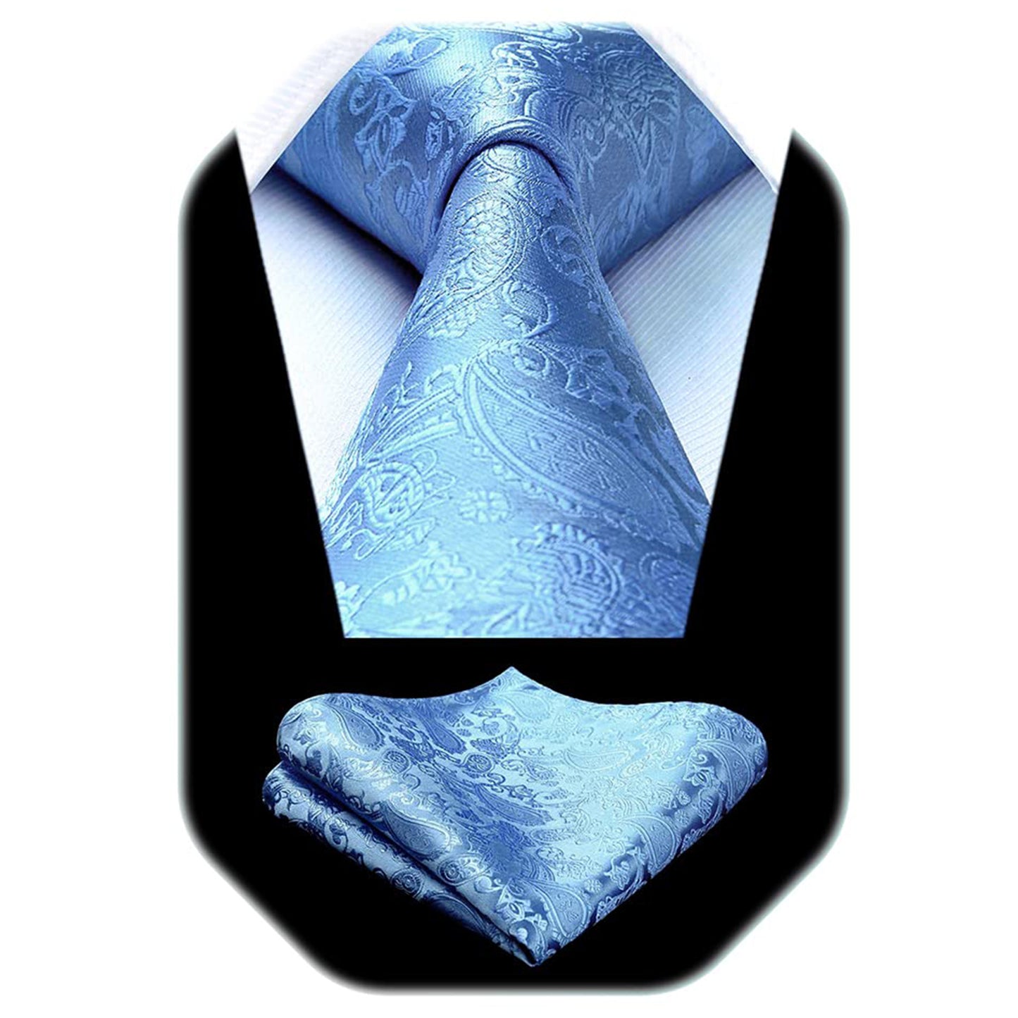 HISDERN Paisley Ties for Men Neckties and Pocket Squares Set for Formal Party Wedding