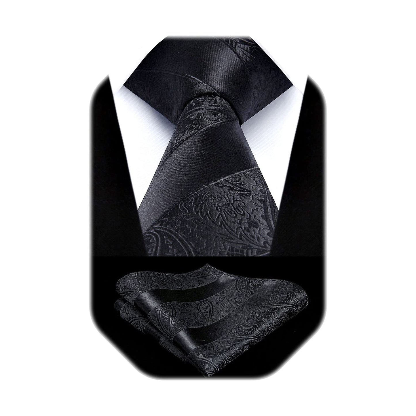 HISDERN Paisley Ties for Men Neckties and Pocket Squares Set for Formal Party Wedding