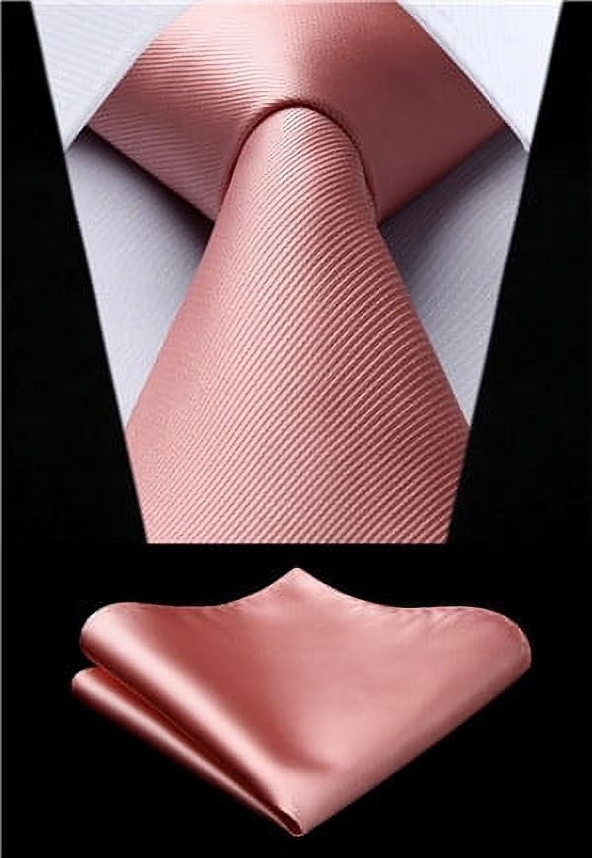 HISDERN Solid Color Ties for Men Business Tie and Pocket Square Set Classic Satin Mens Wedding Necktie,green Emerald Dark