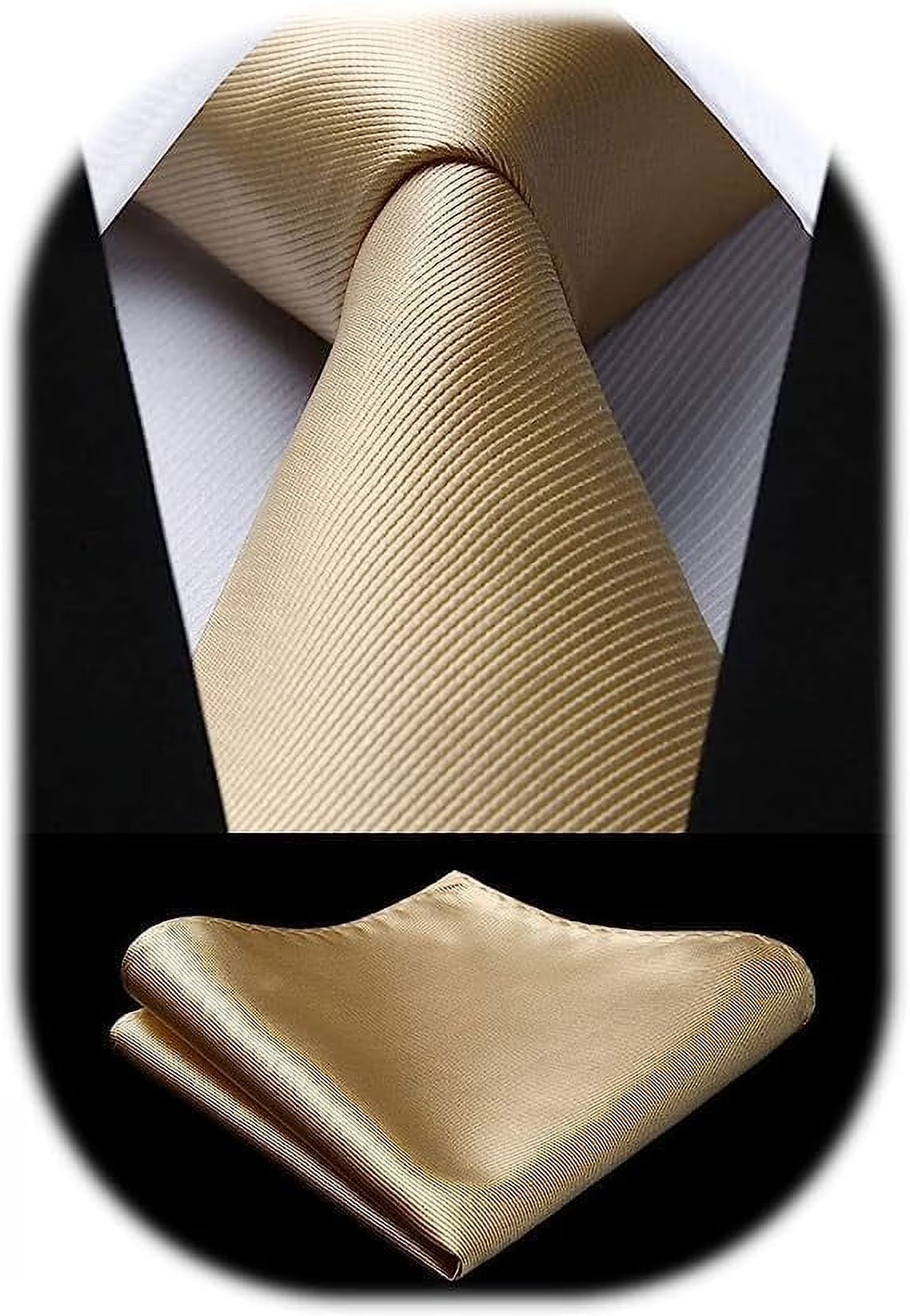 HISDERN Solid Color Ties for Men Business Tie and Pocket Square Set Classic Satin Mens Wedding Necktie,green Emerald Dark