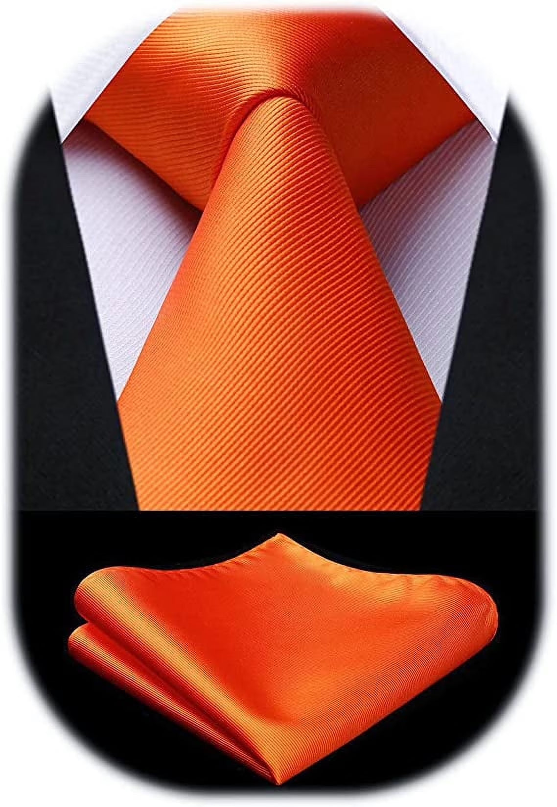 HISDERN Solid Color Ties for Men Business Tie and Pocket Square Set Classic Satin Mens Wedding Necktie,green Emerald Dark
