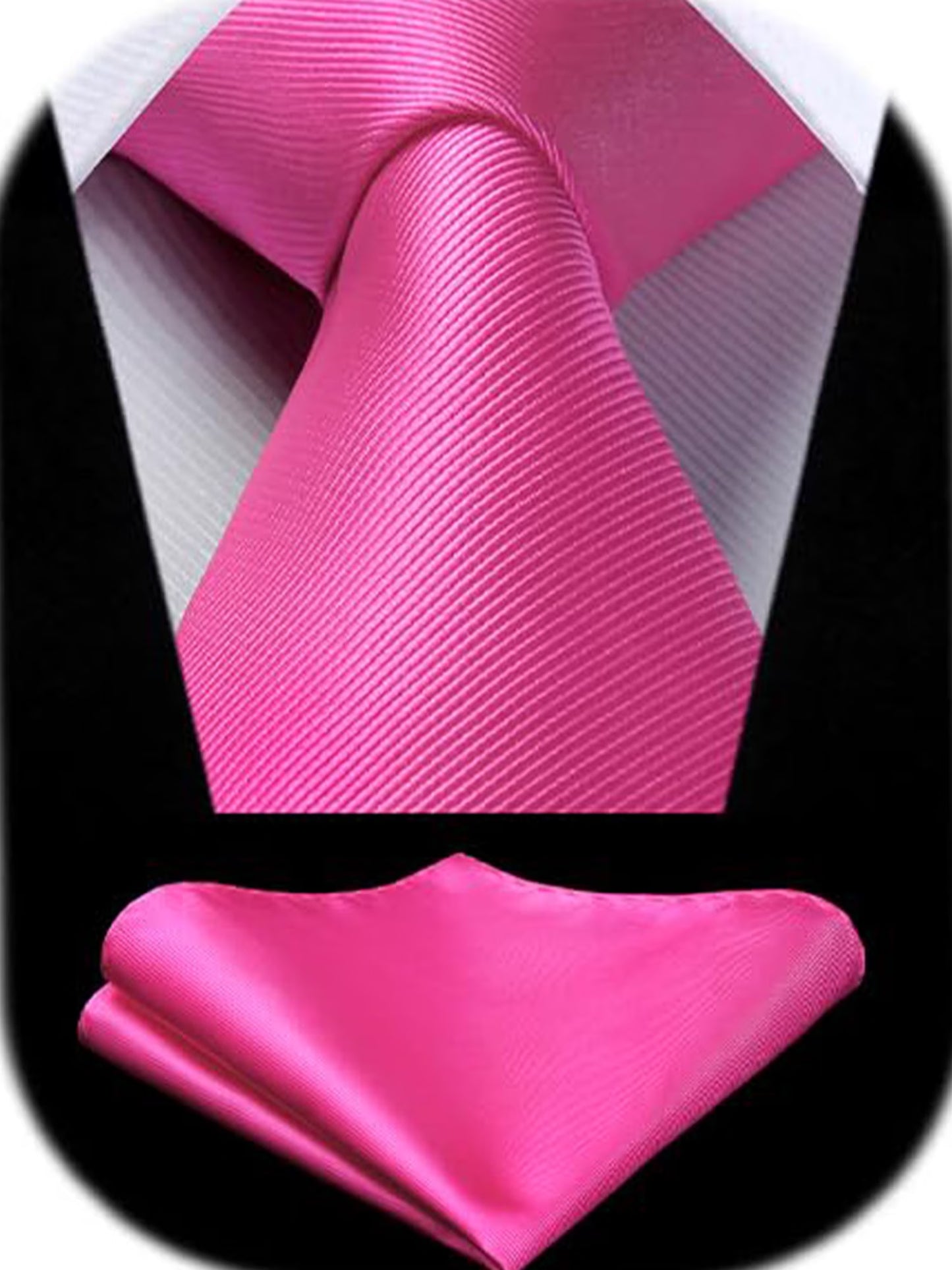 HISDERN Solid Color Ties for Men Business Tie and Pocket Square Set Classic Satin Mens Wedding Necktie,green Emerald Dark
