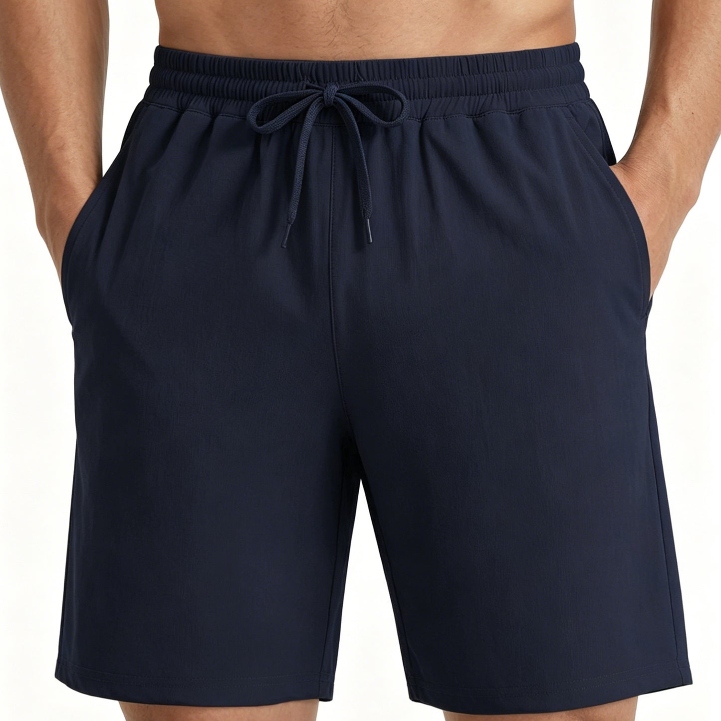 HISDERN Men's Casual Shorts 7 Inch Inseam Drawstring Elastic Waist Athletic Shorts with Pockets