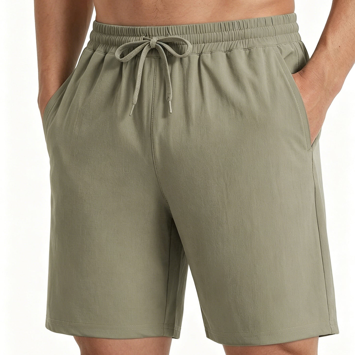 HISDERN Men's Casual Shorts 7 Inch Inseam Drawstring Elastic Waist Athletic Shorts with Pockets